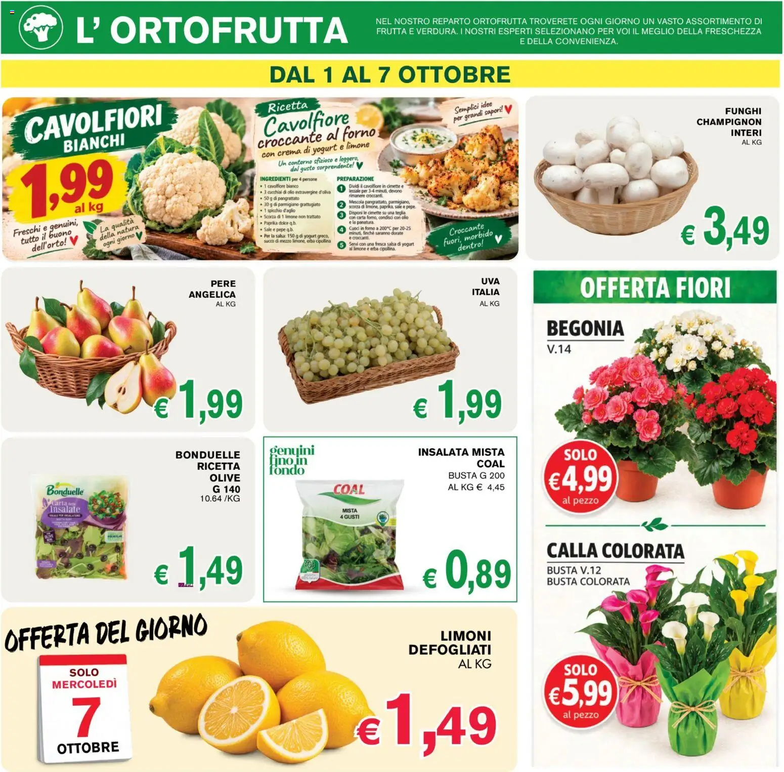 Volantino Coal del 24/09/2026 | Pagina: 3 | Prodotti: Teglia, Insalata, Cavolfiore, Fiori