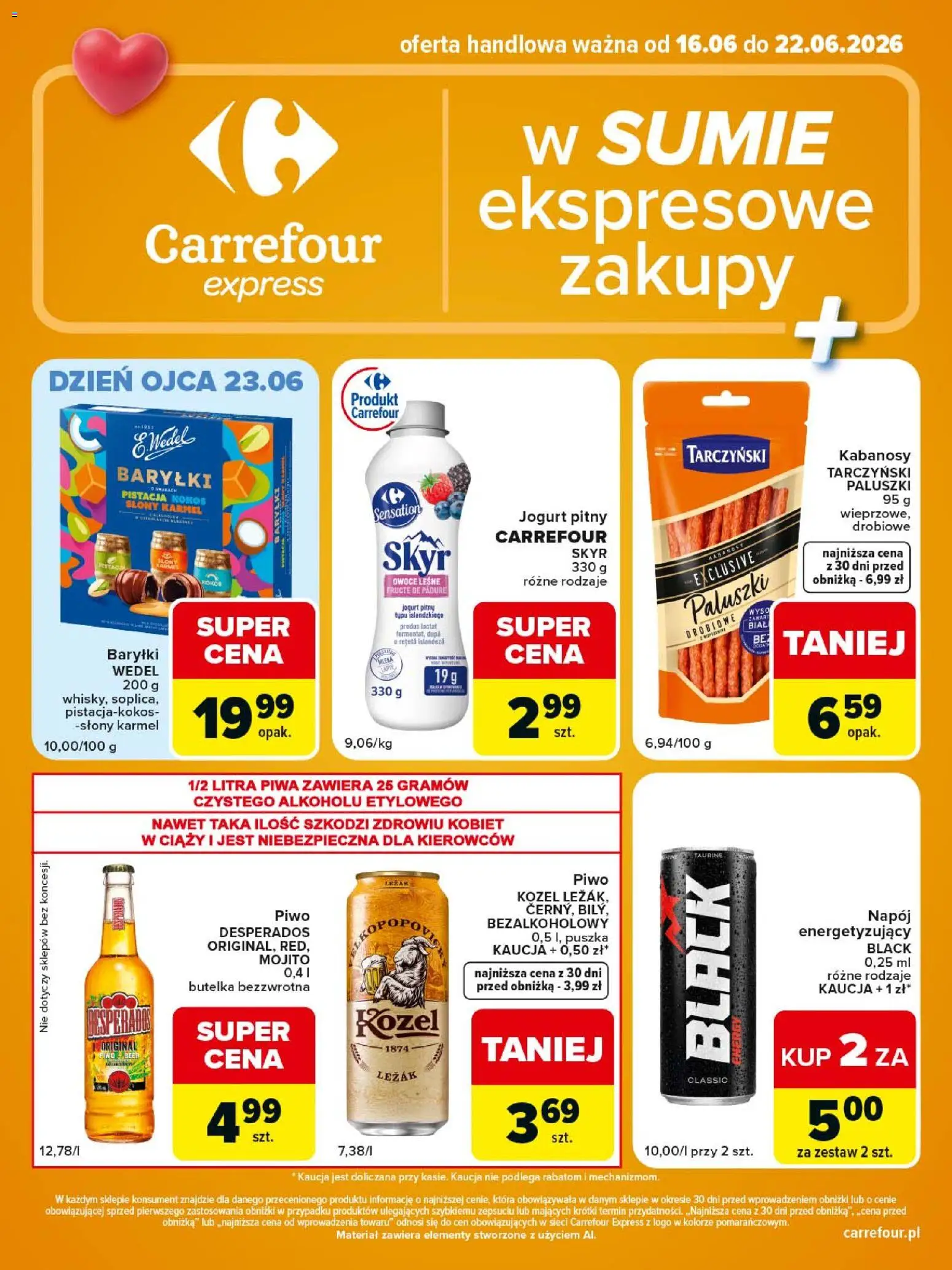Carrefour gazetka - Express II od 16.06.2026 | Strona: 2 | Produkty: Jogurt pitny, Paluszki, Piwo, Skyr