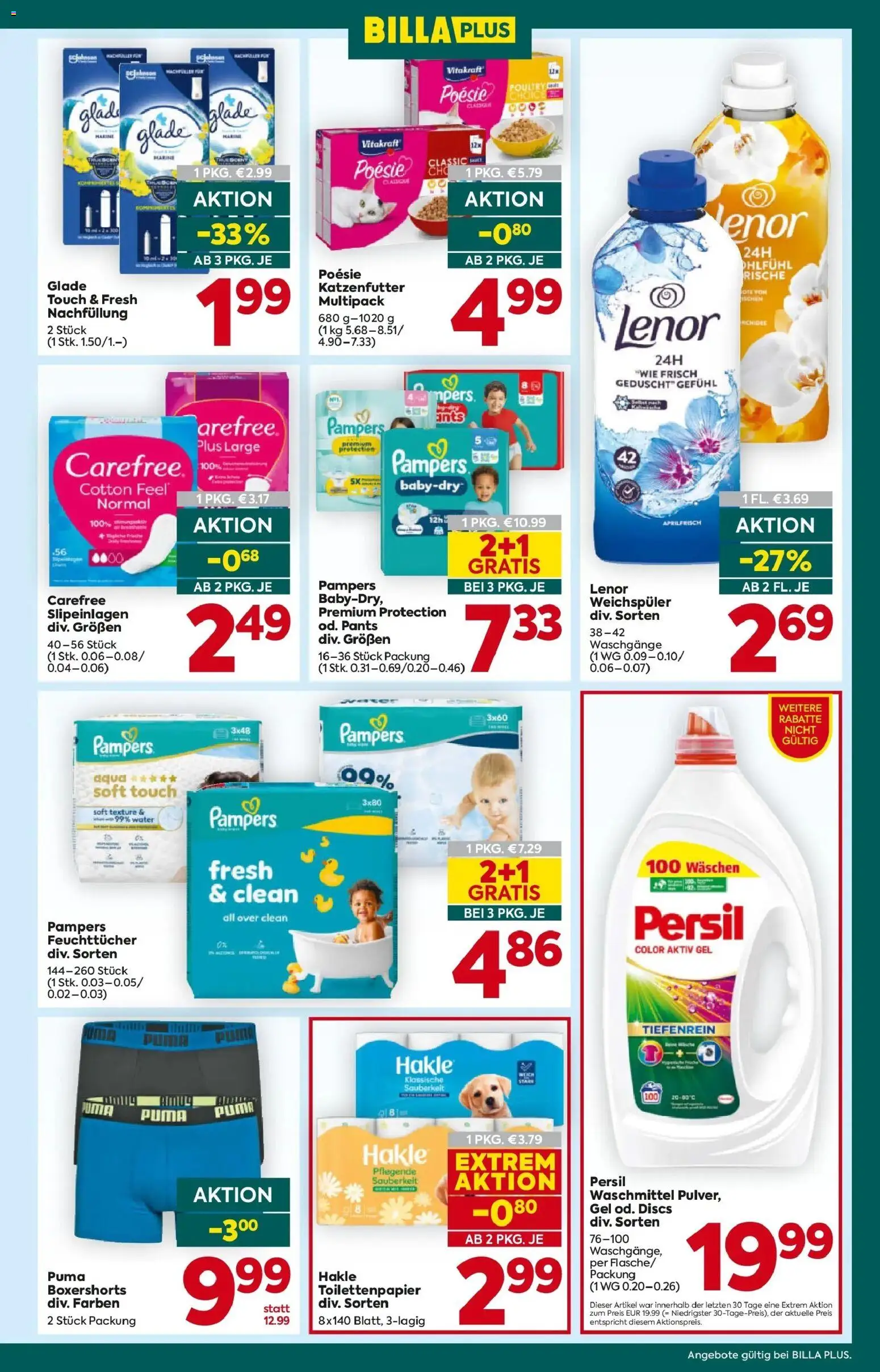 Billa Plus Flugblatt - Burgenland gültig ab 30.04.2026 | Seite: 15 | Produkte: Pampers, Weichspüler, Waschmittel