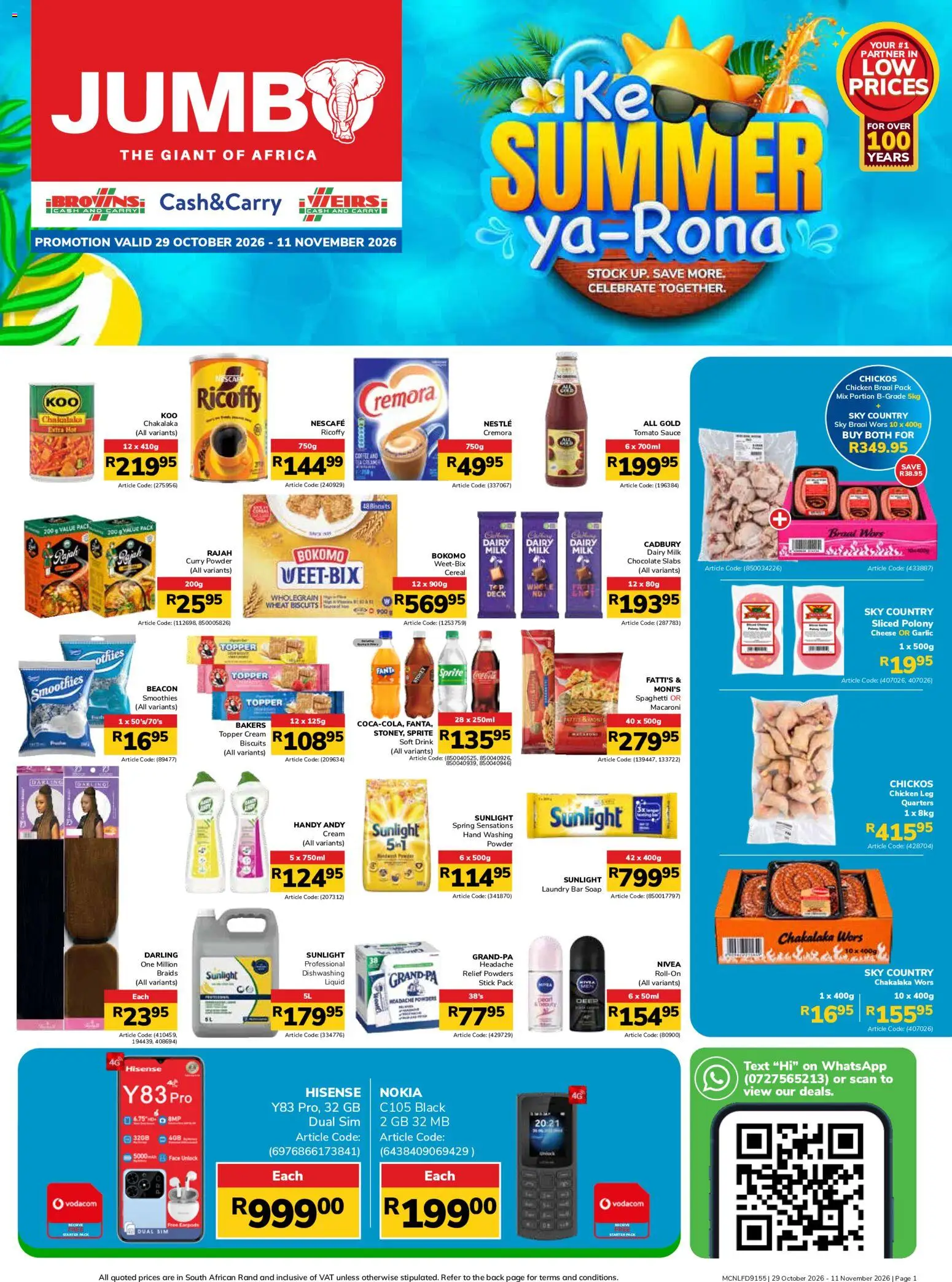 New Jumbo catalogue – valid from 29/10/2026 | Page: 1 | Products: Milk, Polony, Chocolate, Powder