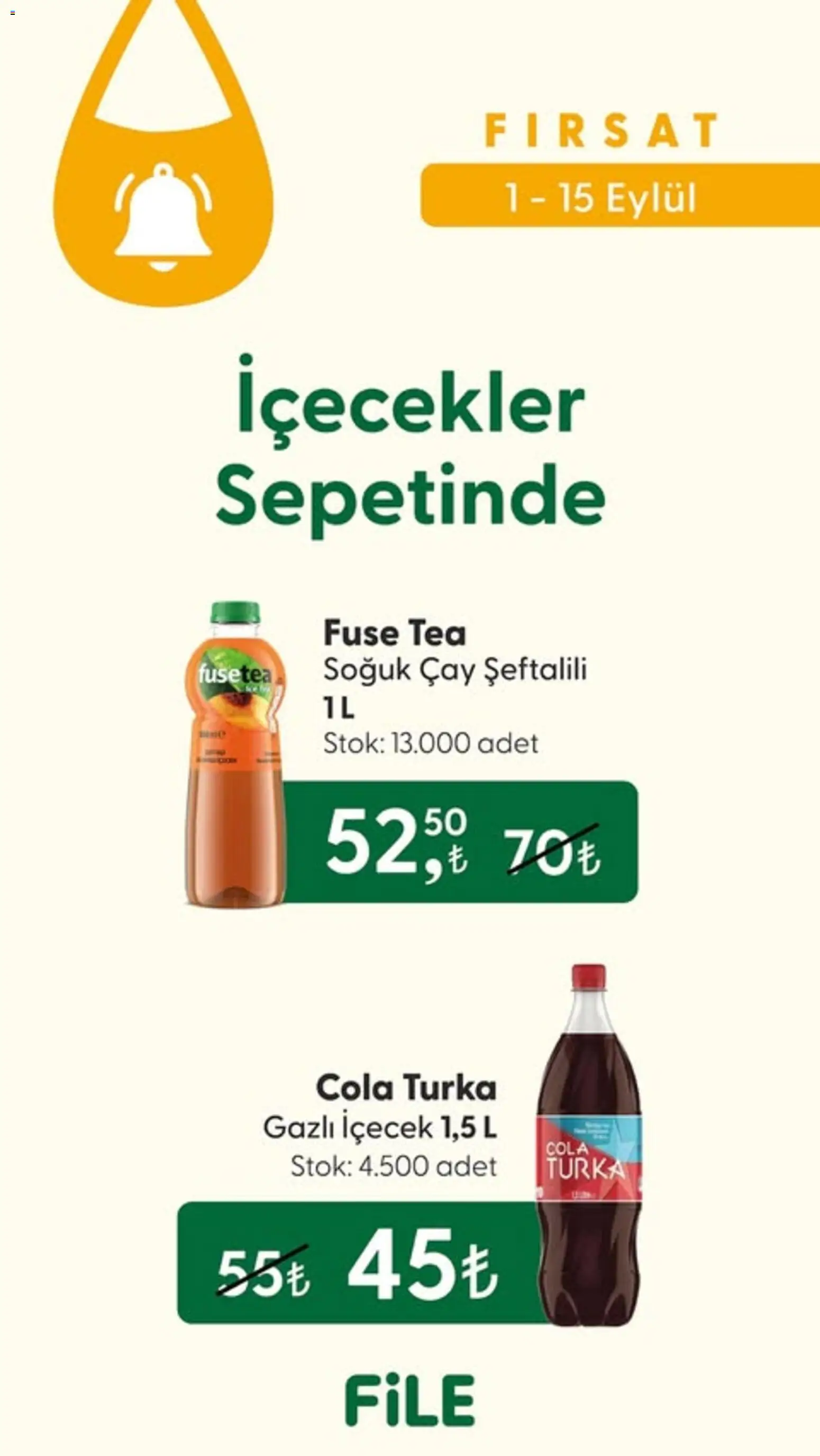 File Market Katalog - 01 Eylül 2026 tarihinden itibaren geçerlidir | Sayfa: 10 | Ürünler: Fuse tea, Çay, Gazlı içecek, Soğuk çay