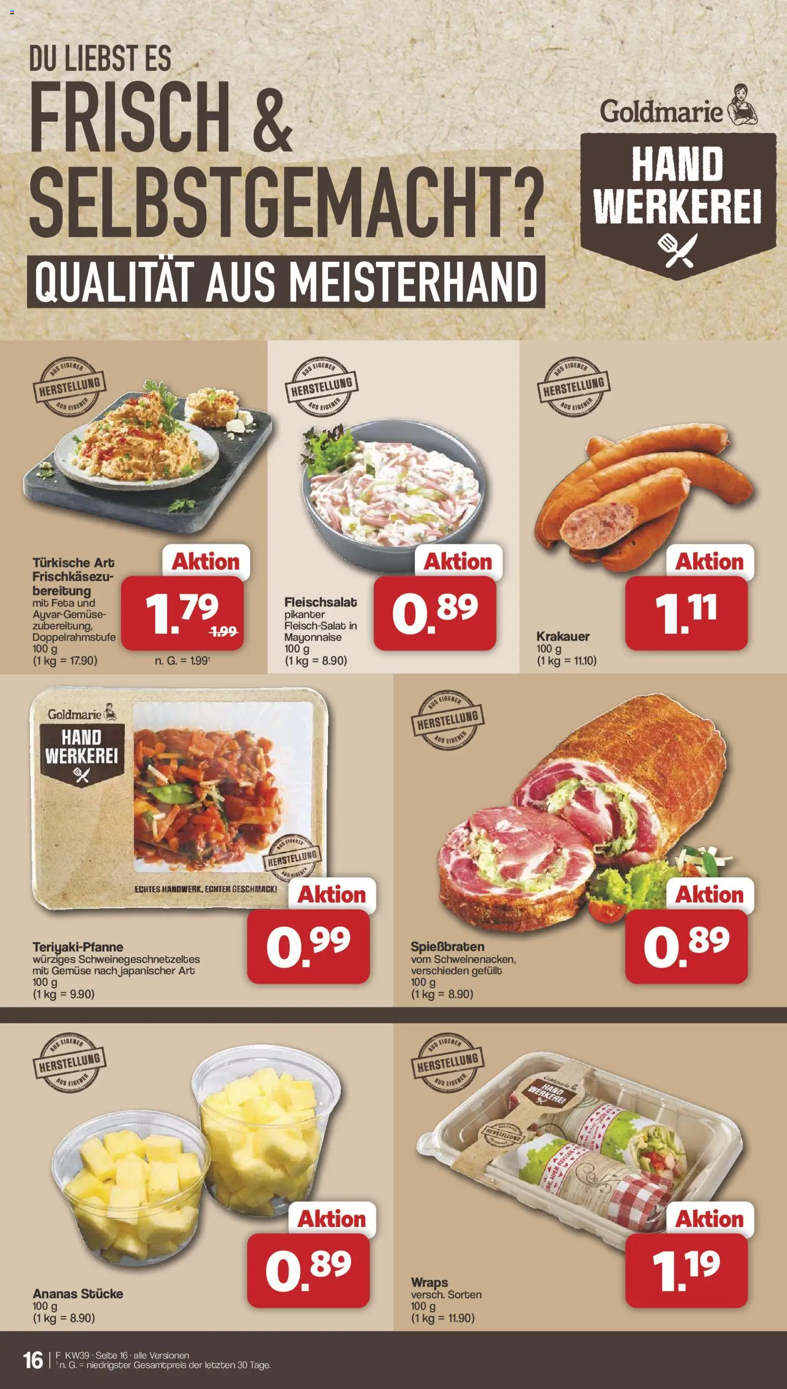 Famila Nordwest Prospekt – gültig ab 21.09.2026 | Seite: 16 | Produkte: Feta, Ananas, Gemüse, Mayonnaise