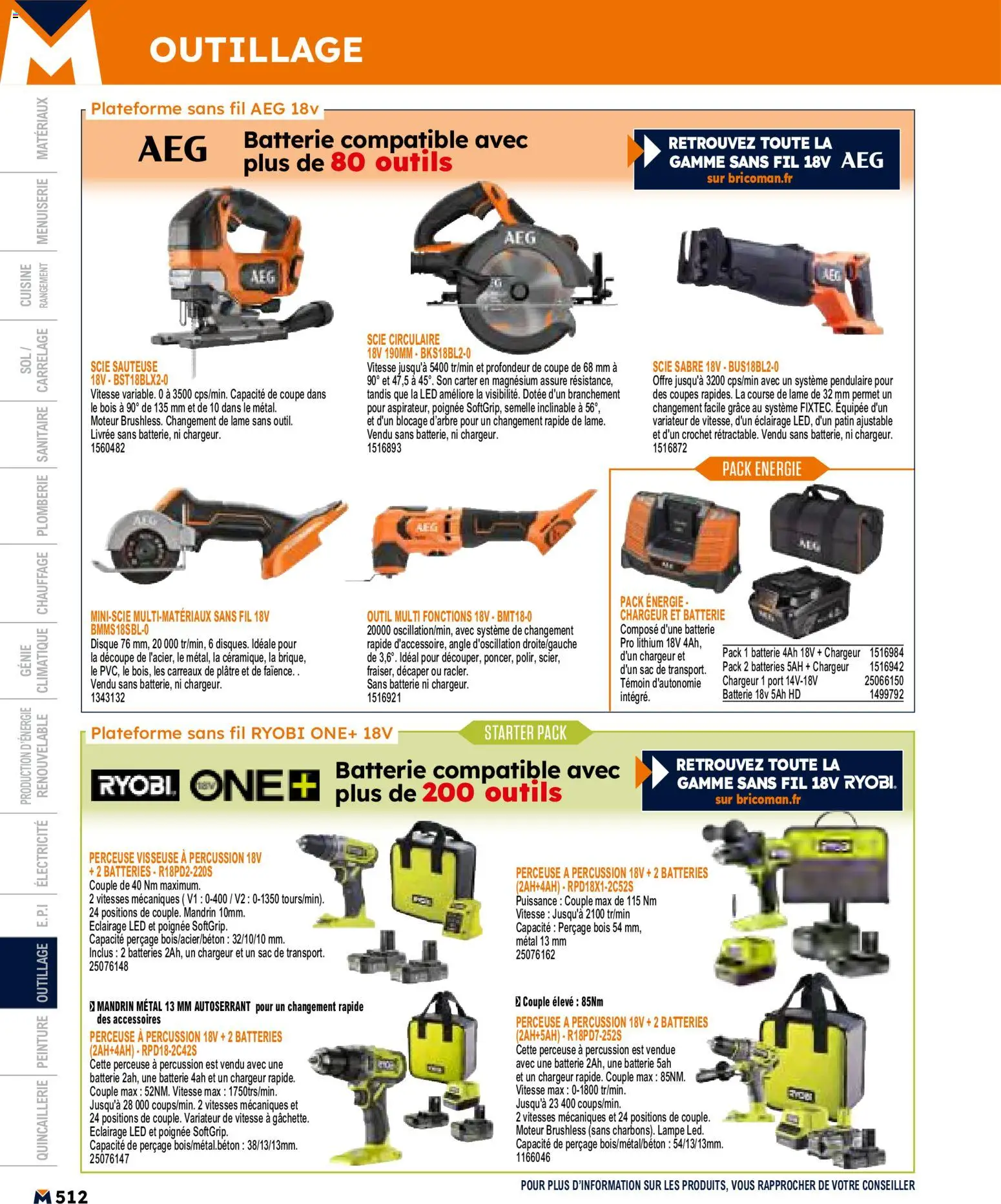 {H1} | Page: 512 | Produits: Sac, Scie sauteuse, Perceuse Visseuse, Lampe