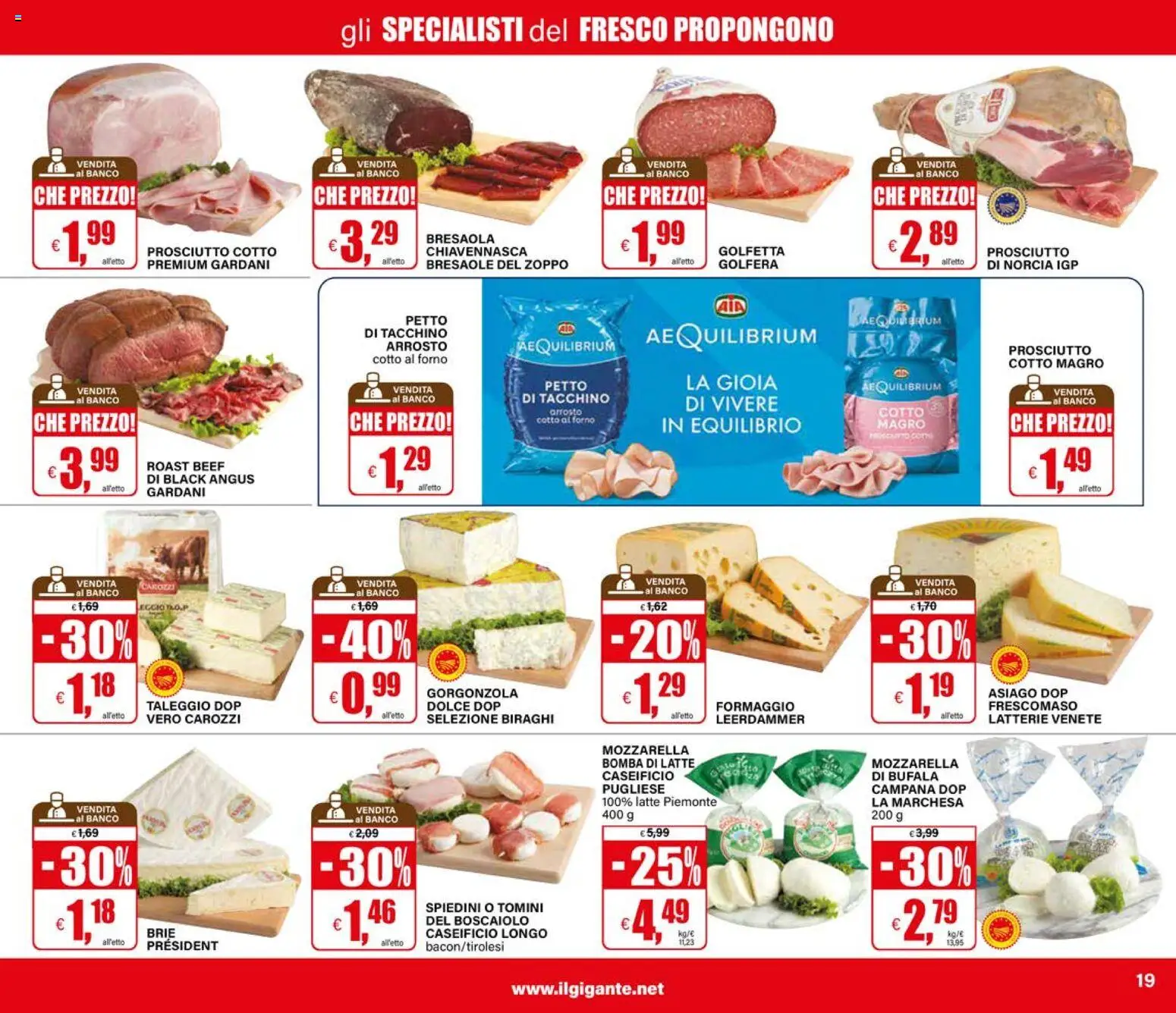 Volantino Il Gigante del 27/08/2026 | Pagina: 19 | Prodotti: Prosciutto Cotto, Bresaola, Latte, Spiedini