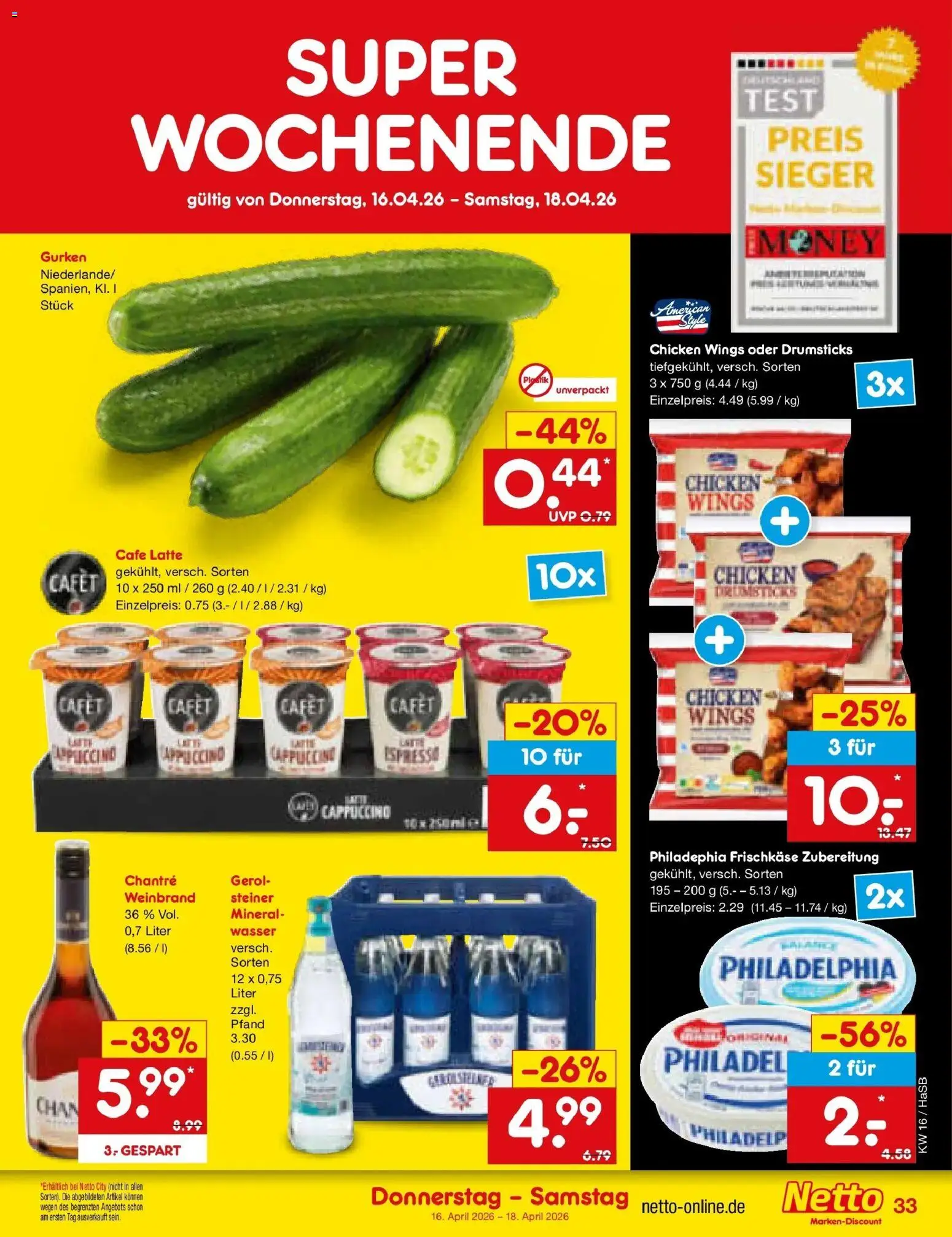 Netto Marken-Discount Prospekt Wuppertal	 – gültig ab 13.04.2026 | Seite: 51 | Produkte: Philadelphia, Wasser, Gurken, Frischkase