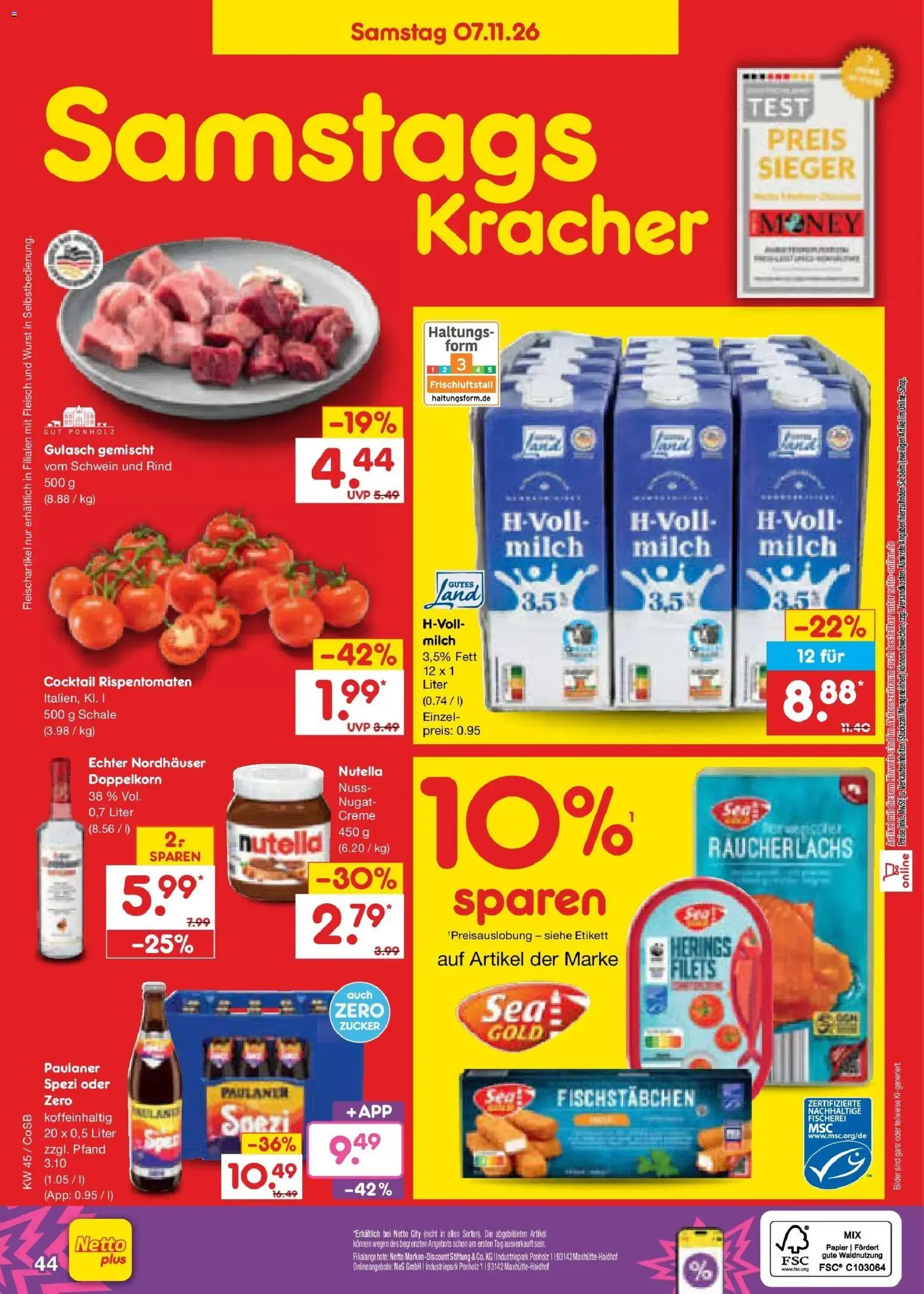 Netto Marken-Discount Prospekt Leipzig – gültig ab 02.11.2026 | Seite: 64 | Produkte: Paulaner spezi, Bilder, Wurst, Paulaner