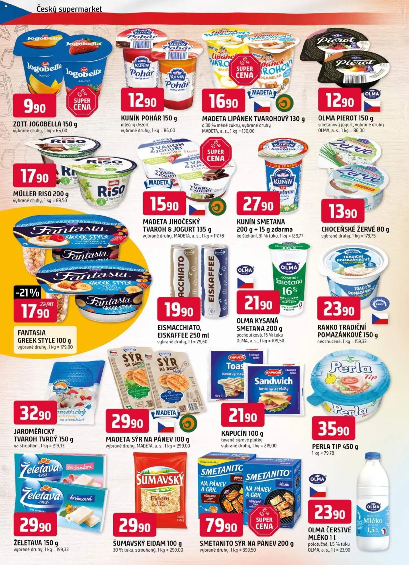 Trefa leták od 26.08.2026 | Strana: 4 | Produkty: Mléko, Tvaroh, Žervé, Pohár