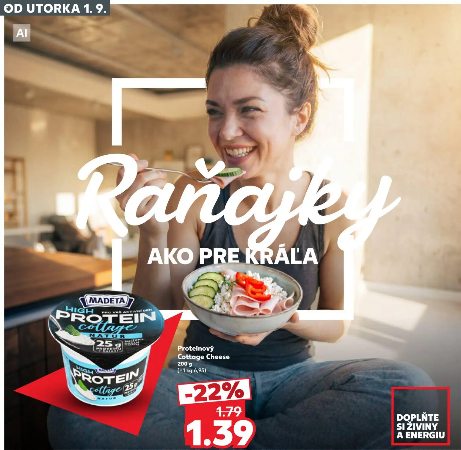 Kaufland SK akciós ujság - amely érvényes a következő dátumtól: 2026.09.01. | Oldal: 14 | Termékek: Cottage cheese, Protein, Vas