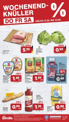 Famila Nordwest Prospekt 	 ab 18.05.2026 gültig | Seite: 40 | Produkte: Eisbergsalat, Müllermilch, Reibekase, Ketchup