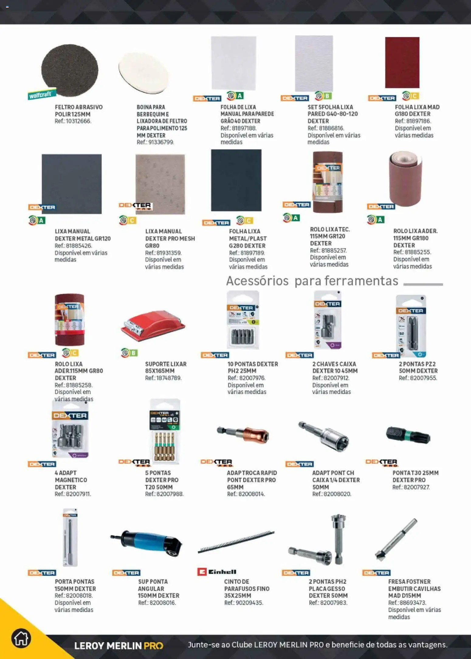 Leroy Merlin Catálogo Pro │ válido de 09.06.2026 | Página: 322 | Produtos: Cinto, Lixa, Ferramentas, Caixa