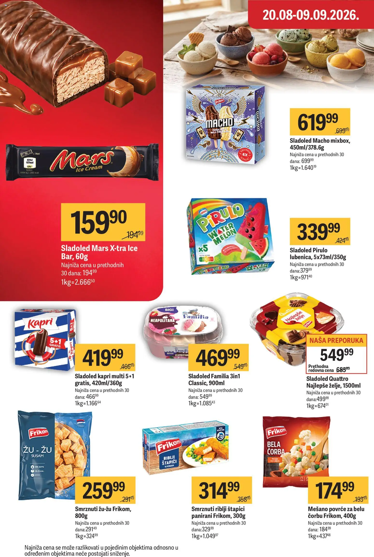 Maxi katalog - važi od 27.08.2026 | Strana: 18 | Proizvode: Sladoled, Riblji štapići, Susam, Povrće