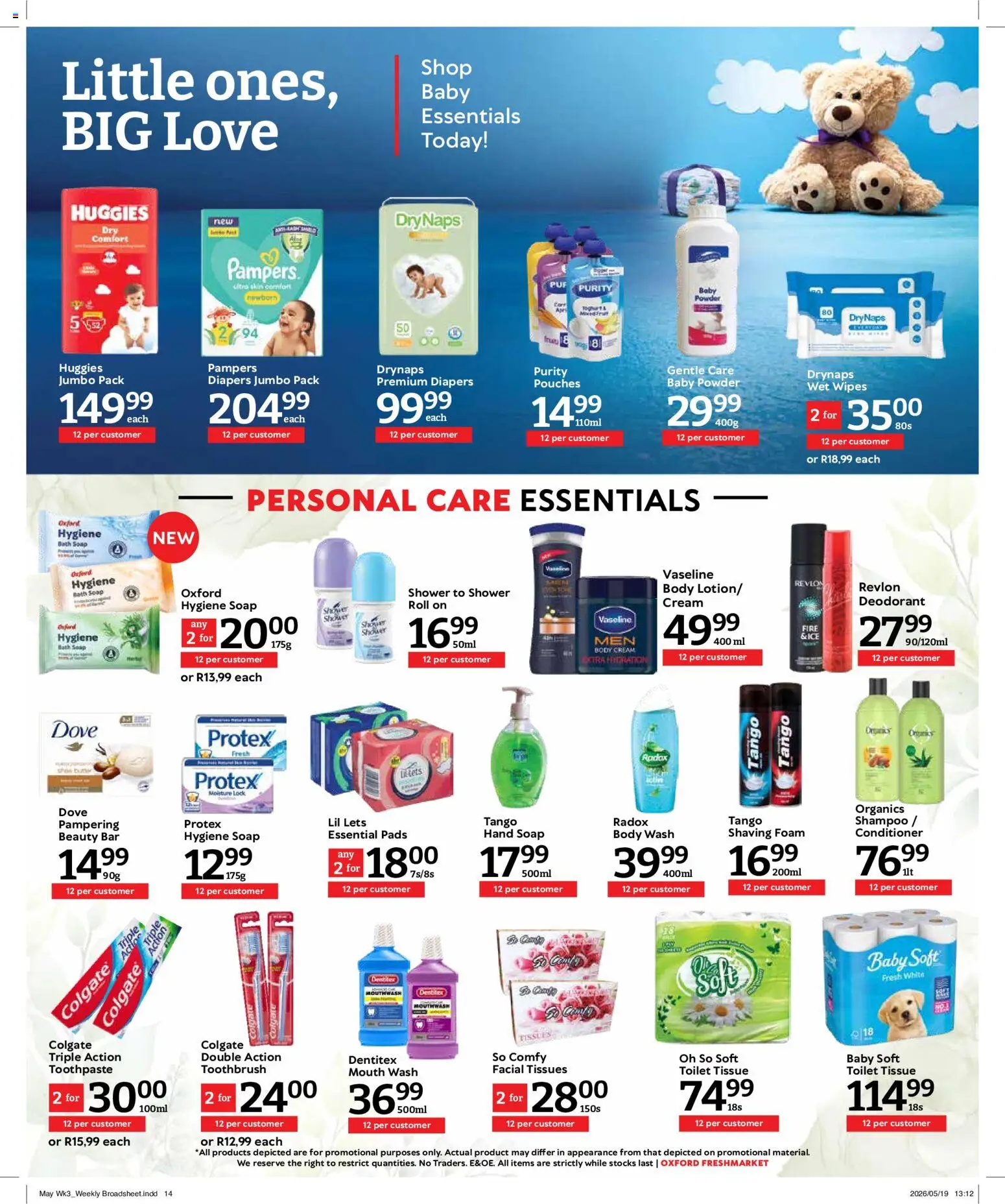 New Oxford Freshmarket catalogue – valid from 20.05.2026 | Page: 14 | Products: Powder, Conditioner, Deodorant, Foam