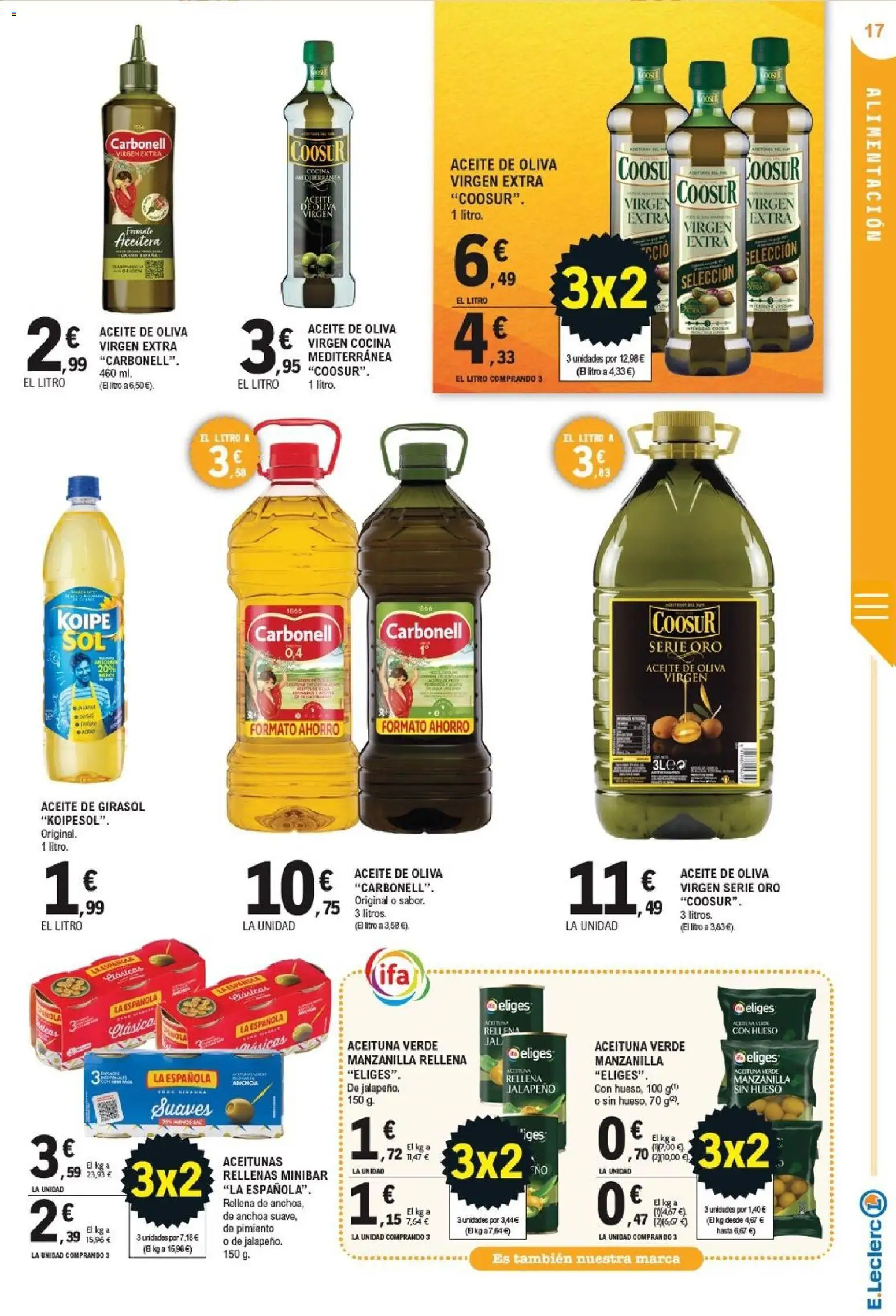 E.Leclerc - Soria │ válido desde el 21/10/2026 | Página: 17 | Productos: Aceitunas, Aceite de girasol, Cocina, Sal