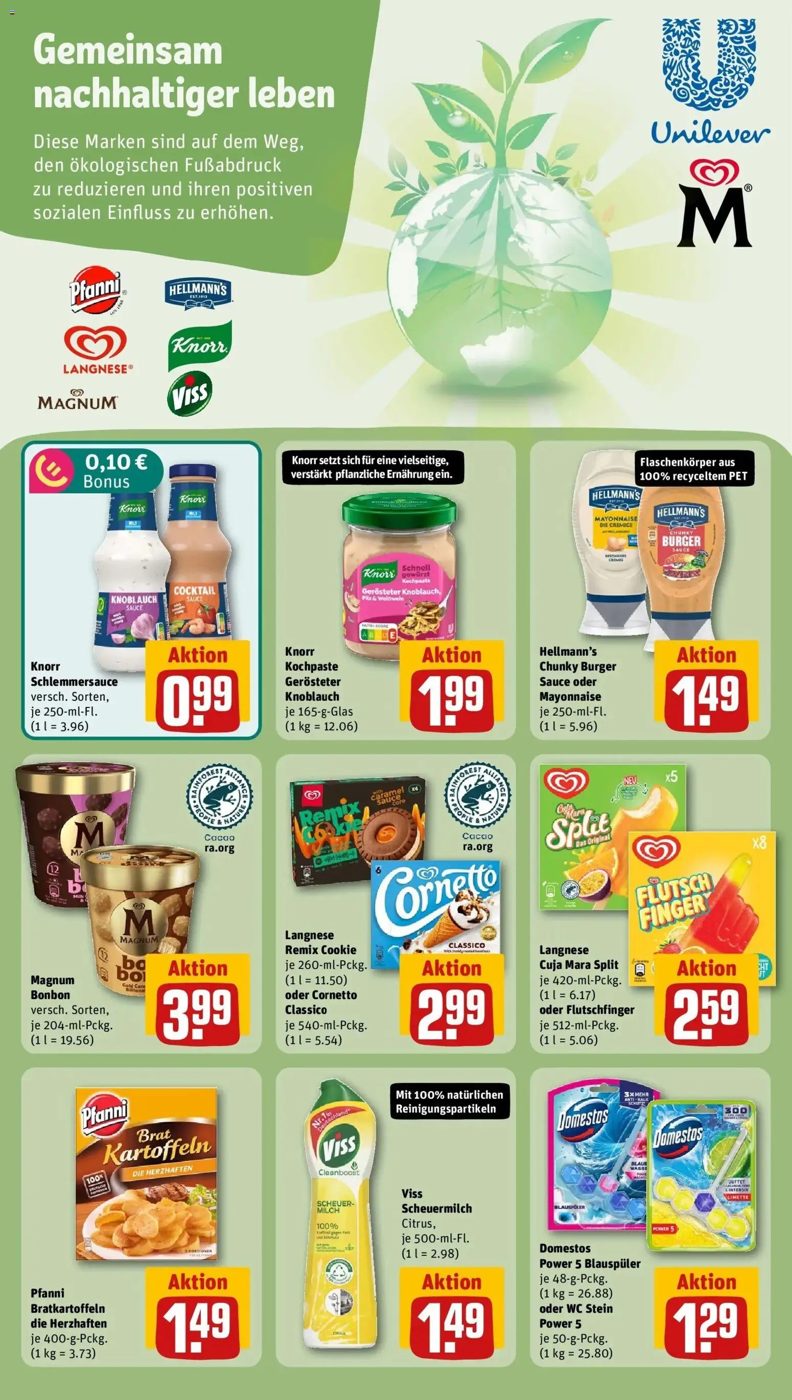 Rewe Prospekt Hamburg / Farmsen-Berne – gültig ab 08.06.2026 | Seite: 16 | Produkte: Langnese, Milch, Knorr, WC Stein