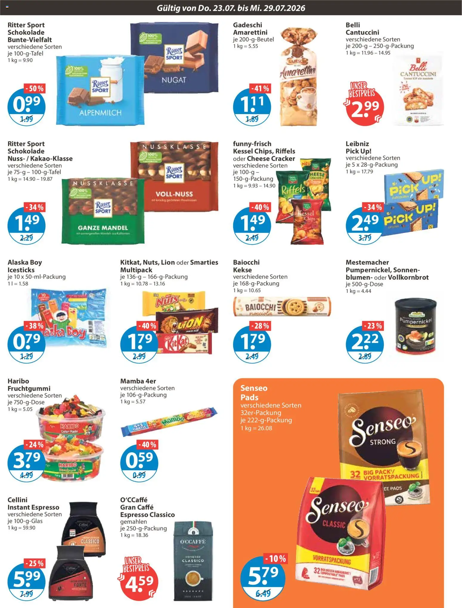 V-Markt Angebote – gültig ab 23.07.2026 | Seite: 8 | Produkte: Senseo, Haribo, Schokolade, Smarties
