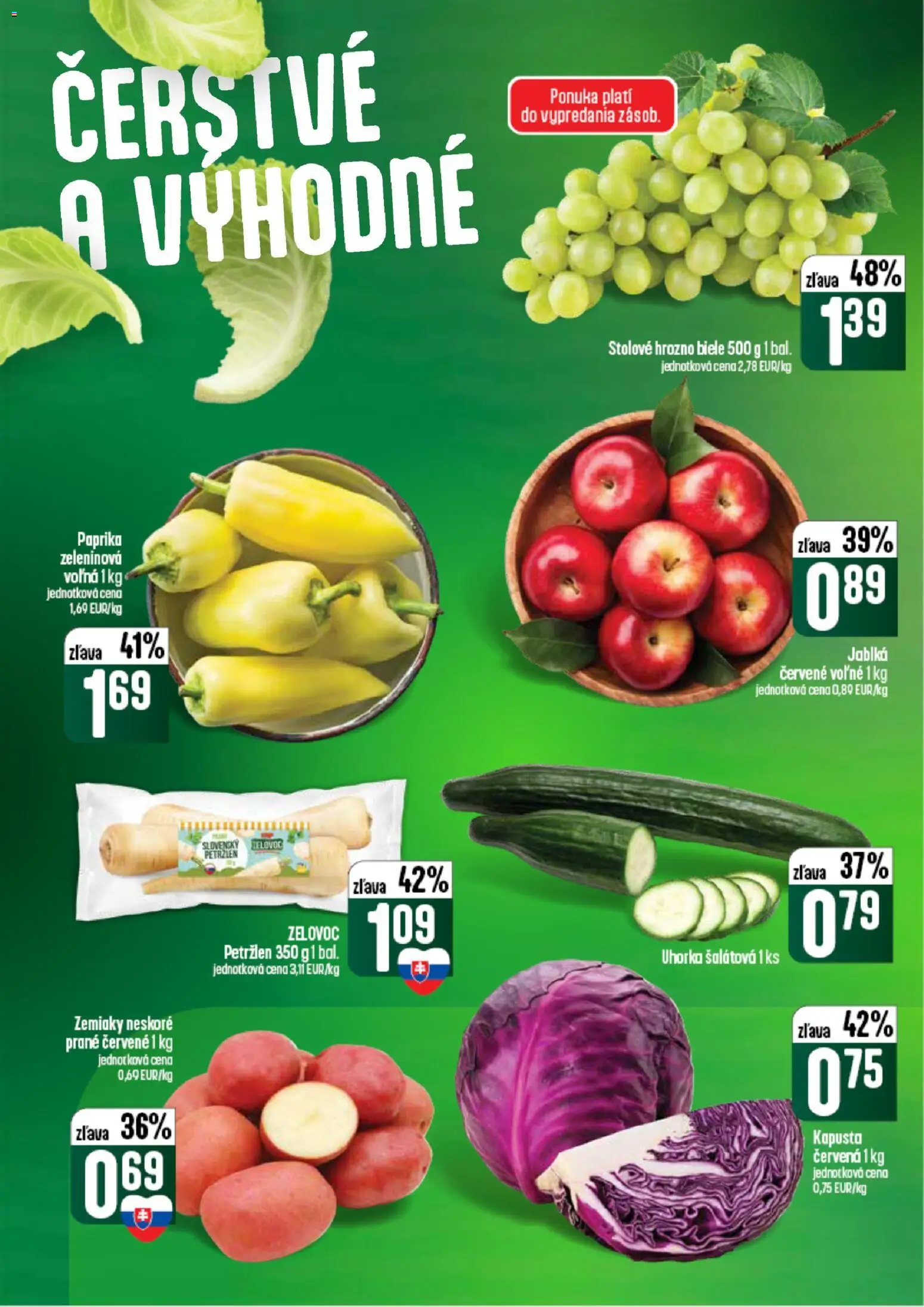 Nové COOP Jednota akcie – leták je platný od 10.09.2026 | Strana: 6 | Produkty: Kapusta, Jablká, Uhorka šalátová, Hrozno