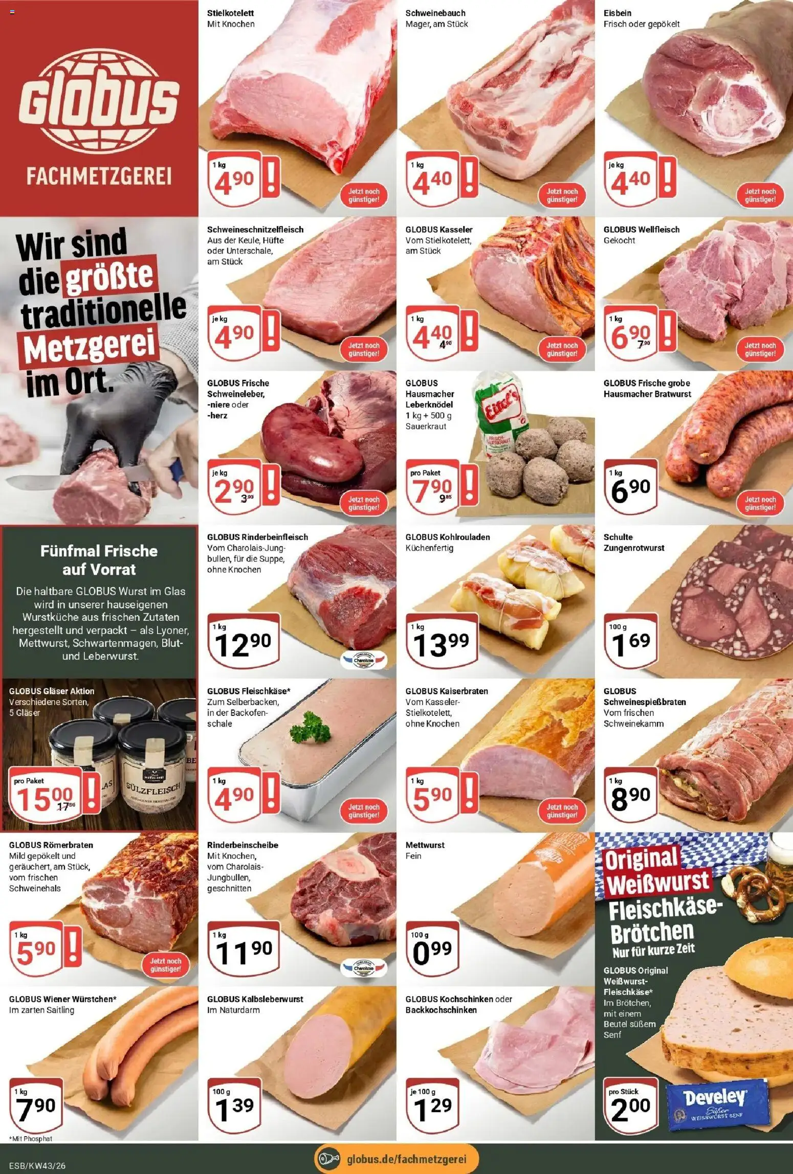 Globus Prospekt Eschborn (ab 19.10.2026) » Angebote online | Seite: 9 | Produkte: Schweinebauch, Bratwurst, Weißwurst, Backofen