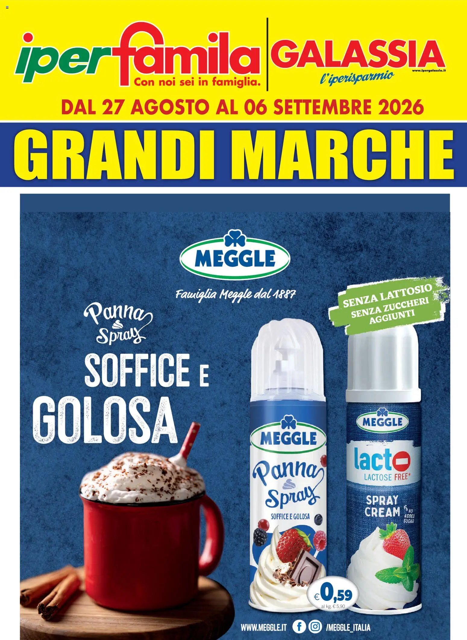 Volantino Galassia del 27/08/2026 | Pagina: 1 | Prodotti: Panna, Senza lattosio