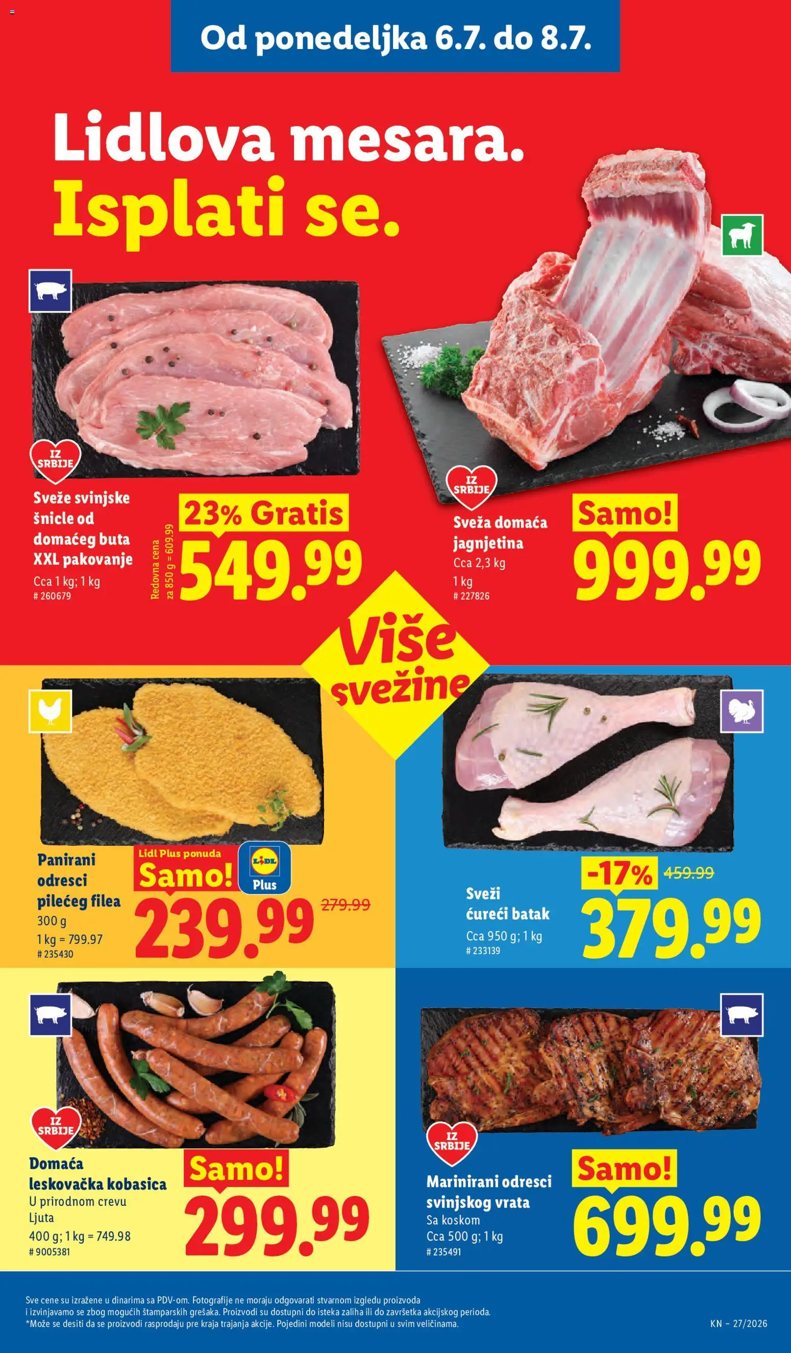 Lidl katalog - važi od 02.07.2026 | Strana: 93 | Proizvode: Ćureći batak, Vrata, Pakovanje, Kobasica