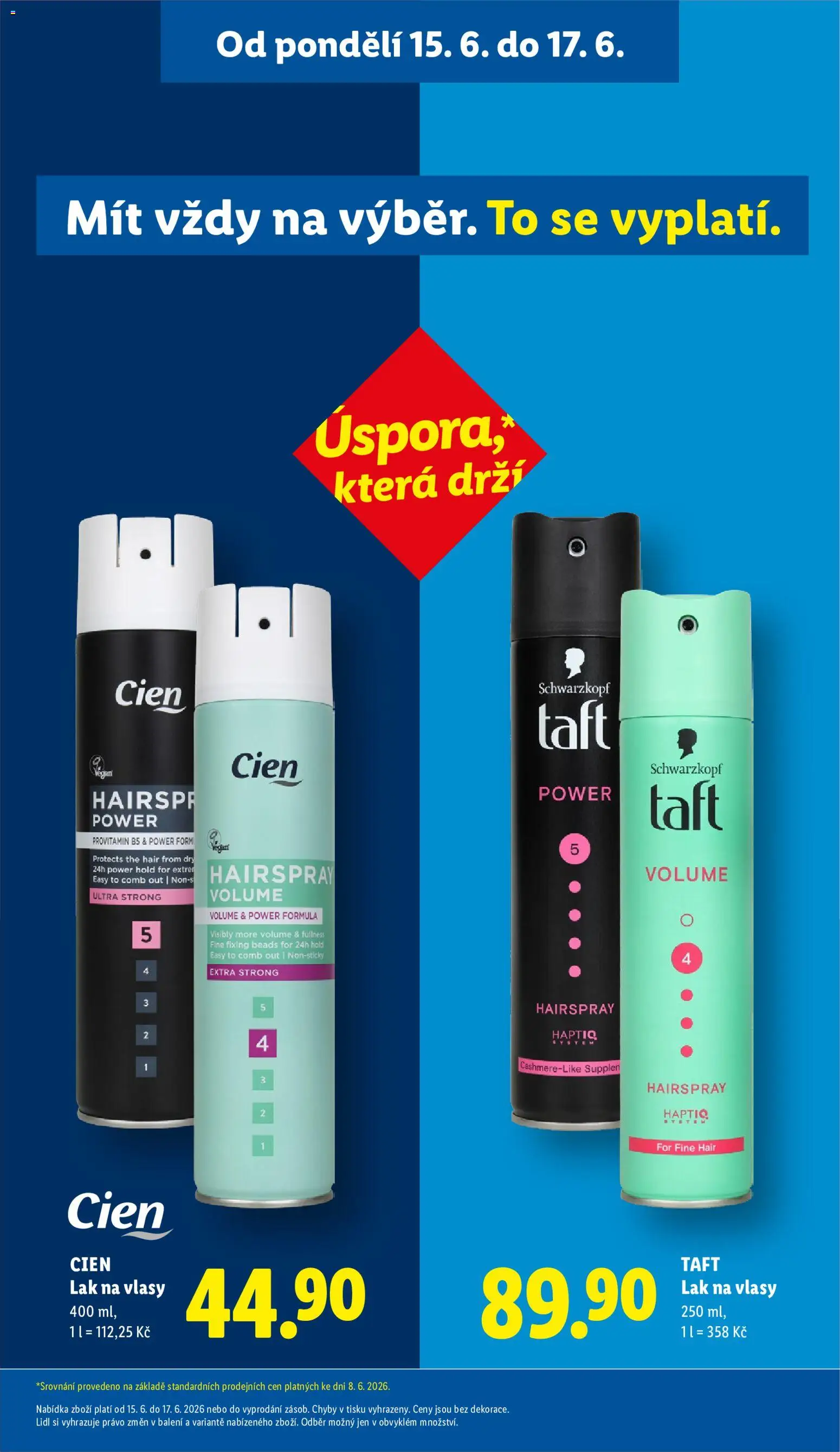 Lidl leták od 18.06.2026 | Strana: 27 | Produkty: Lak na vlasy Taft, Cien, Lak na vlasy