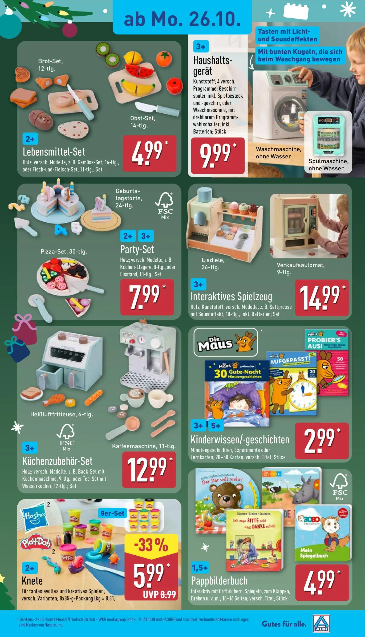 Aldi Prospekt – gültig ab 26.10.2026 | Seite: 4 | Produkte: Wasser, Pizza, Maus