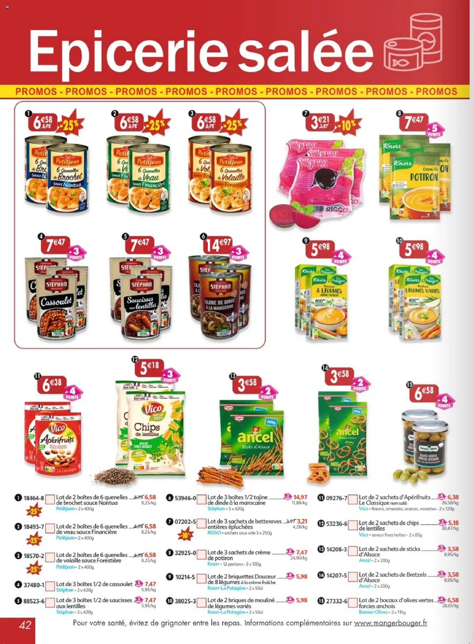 {H1} | Page: 42 | Produits: Briques, Dinde, Bretzels, Crème