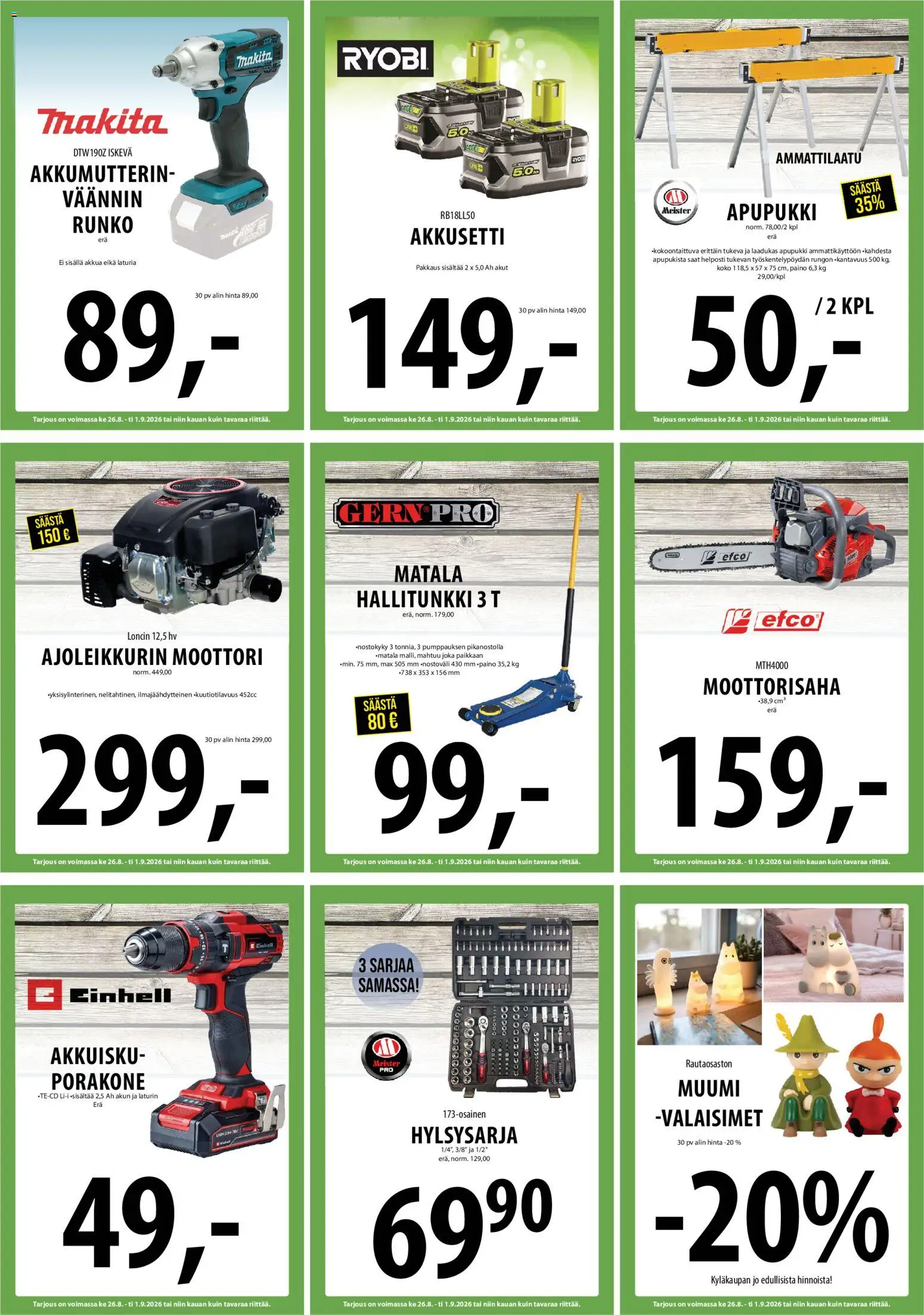 Tuuri tarjoukset – voimassa 26/08/2026 alkaen | Sivu: 22 | Tuotteet: Moottorisaha