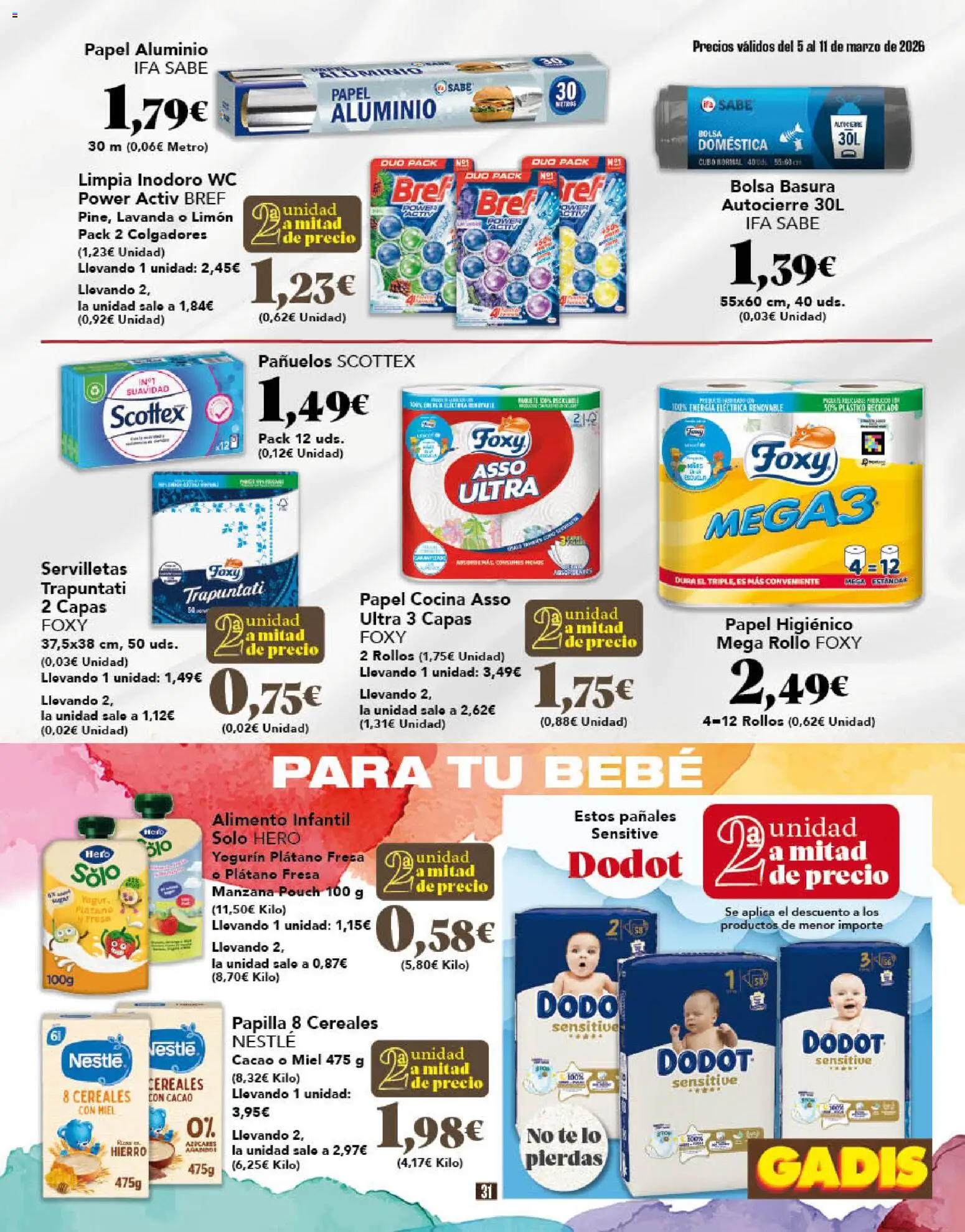 Gadis folleto │ válido desde el 05.03.2026 | Página: 31 | Productos: Ψηφιακή κάμερα, Papel higienico, Bolsa, Φρυγανιές σικάλεως