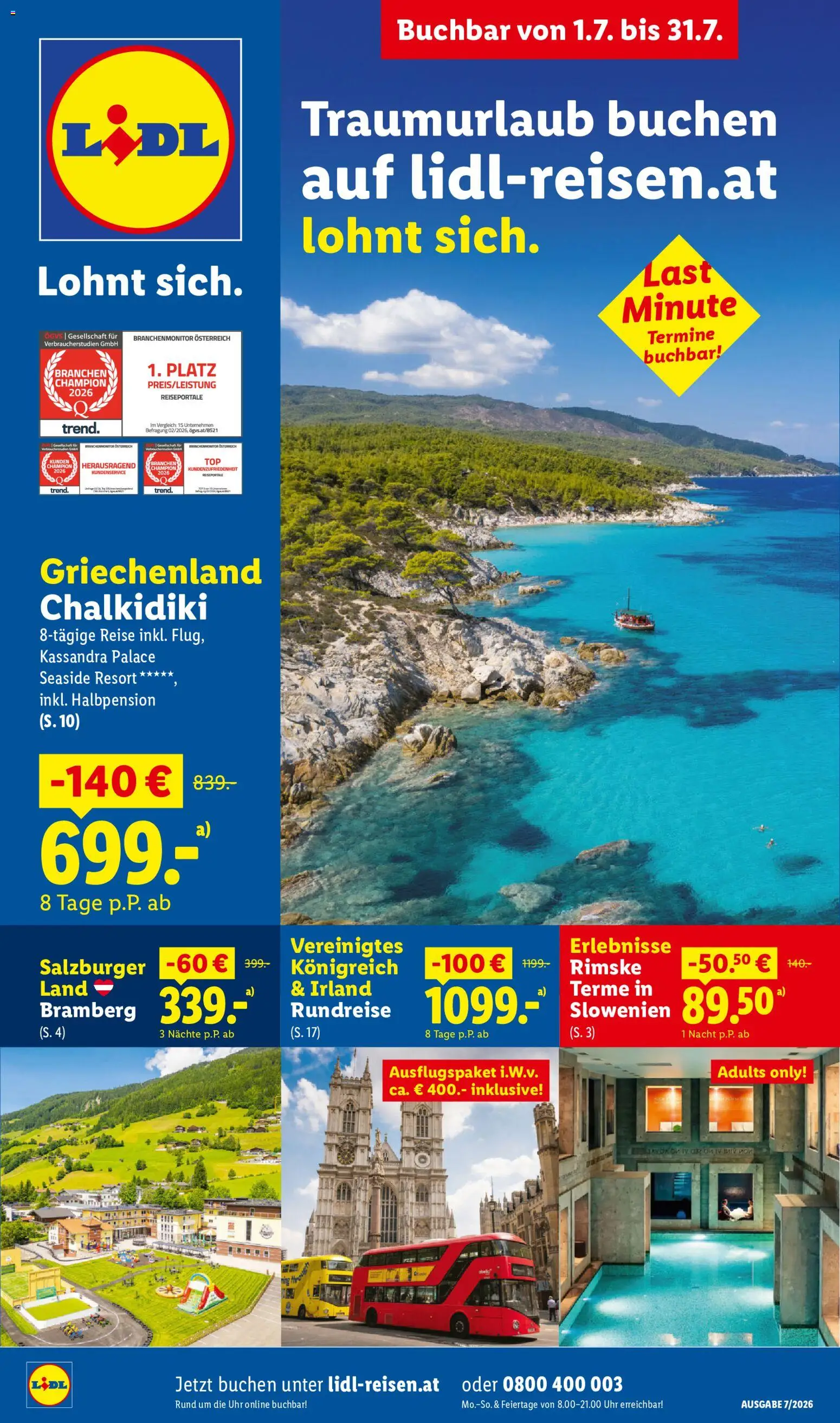 Lidl Juli Reise - Highlights ab 01.07.2026 ✳️ Angebote ab donnerstag catalogue cover