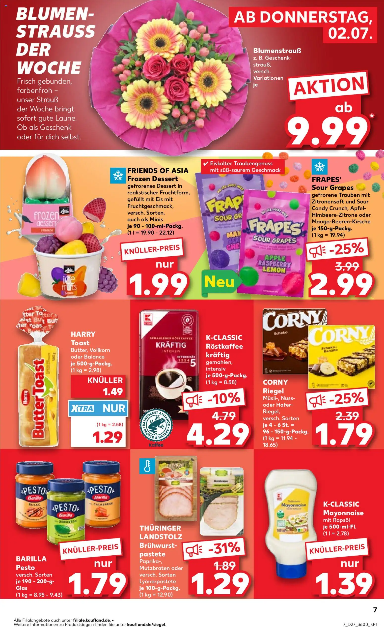 Kaufland Prospekt Zeitz – gültig ab 02.07.2026 | Seite: 7 | Produkte: Butter, Barilla, Kaffee, Rapsöl
