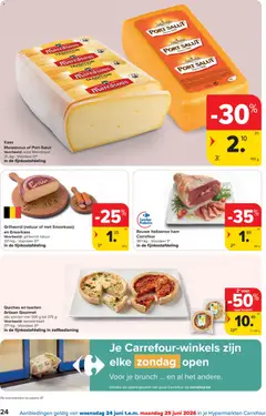 Carrefour folder week 26 - Voorbeeld van een folder van Carrefour, geldig van 24/06/2026 | Pagina: 24 | Producten: Ham, Taarten, Kaas