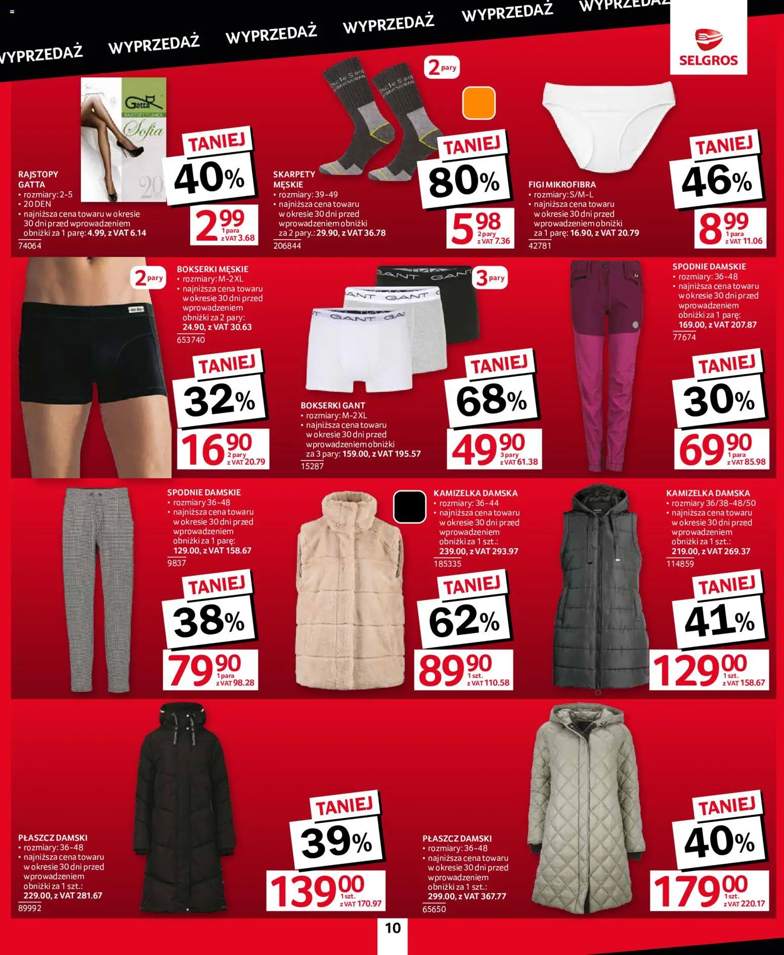 Selgros cash&carry gazetka - Totalna Wyprzedaż od 10.09.2026 | Strona: 10 | Produkty: Skarpety, Bokserki, Bokserki męskie, Figi