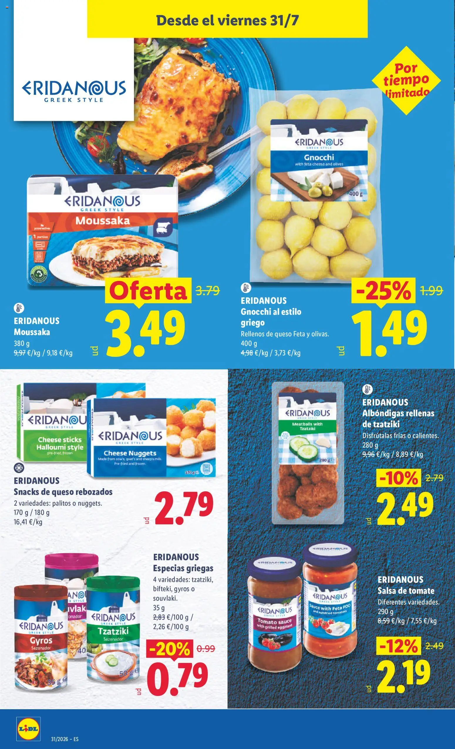 Lidl folleto │ válido desde el 27/07/2026 | Página: 38 | Productos: Queso, Salsa de tomate, Sazonador, Nuggets