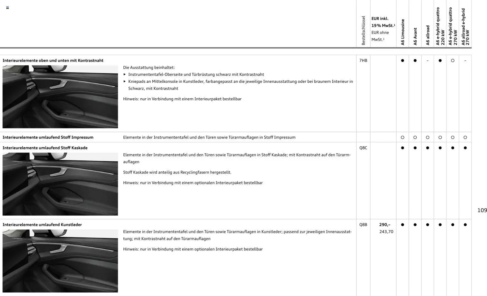 Audi A6 – gültig ab 28.10.2025 | Seite: 109 | Produkte: Navigation, Radio, Navigationssystem