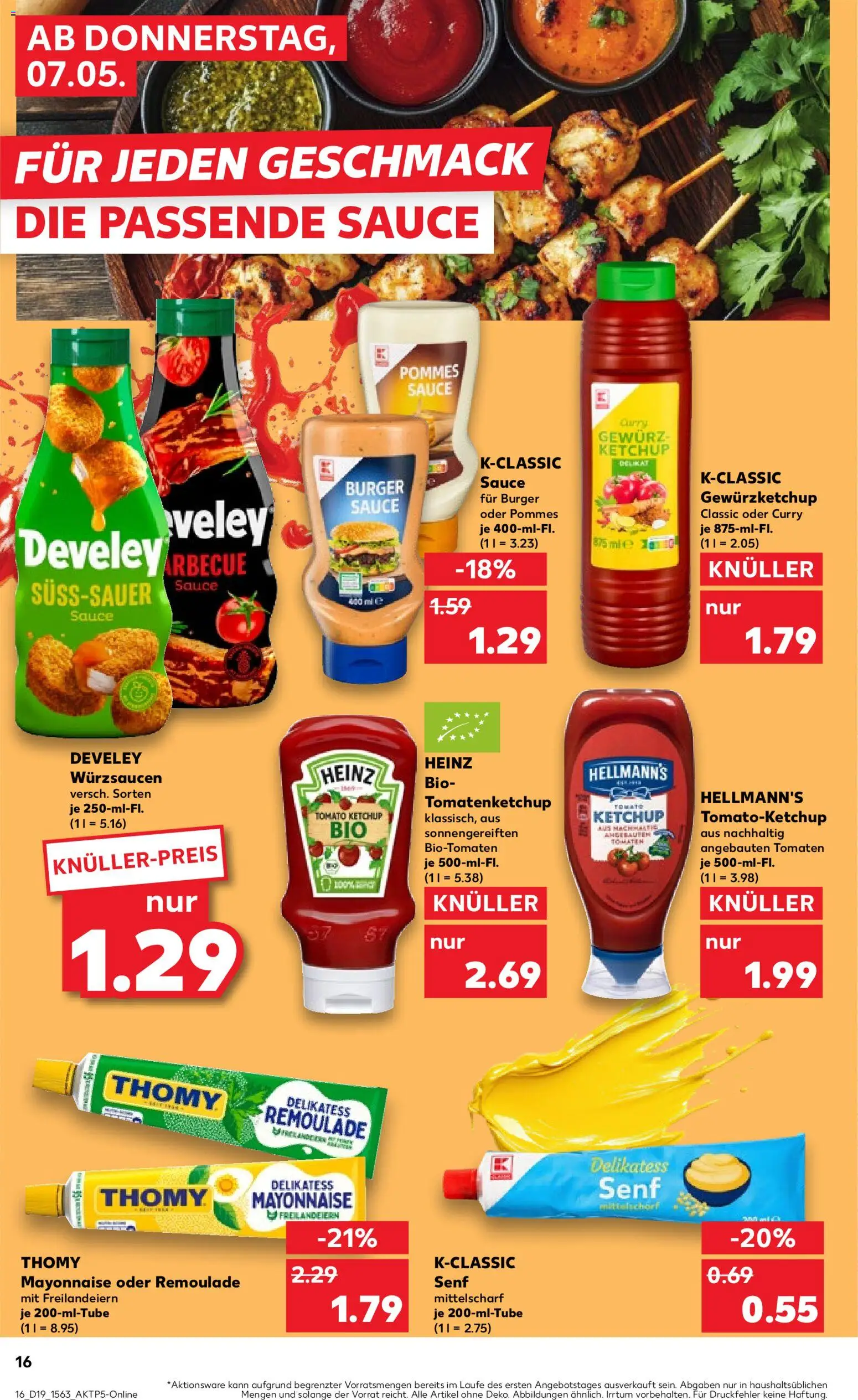 Kaufland Prospekt Hamburg	 – gültig ab 07.05.2026 | Seite: 16 | Produkte: Pommes, Burger, Mayonnaise, Ketchup