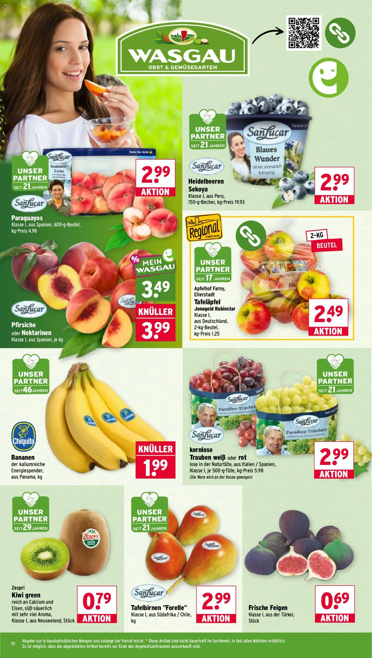 Wasgau Prospekt – gültig ab 17.08.2026 | Seite: 10 | Produkte: Nektarinen, Bananen, Obst, Kiwi