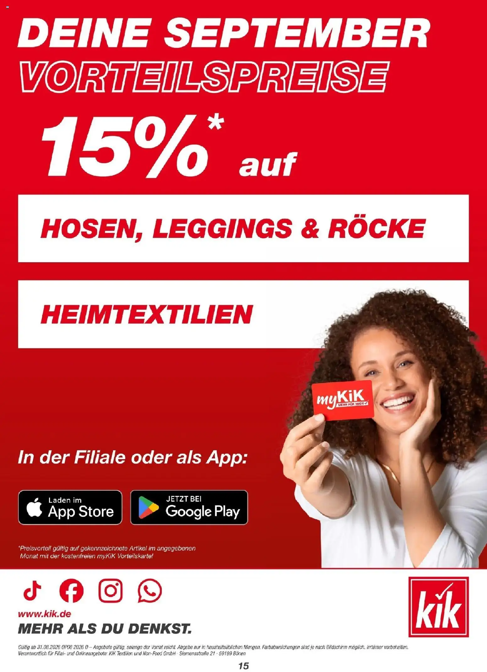 Kik - KiK: Mehr für den Herbst und die besonderen Momente (ab 28.08.2026) zum Blättern | Seite: 15 | Produkte: Bildschirm, Leggings