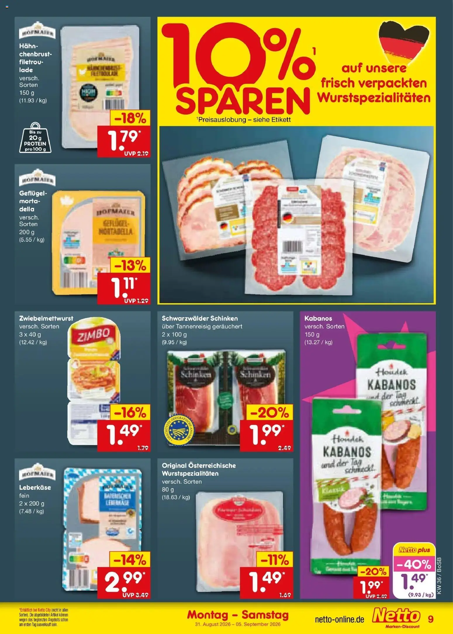 Netto Marken-Discount Prospekt Stadtlohn – gültig ab 31.08.2026 | Seite: 11 | Produkte: Schinken, Leberkase