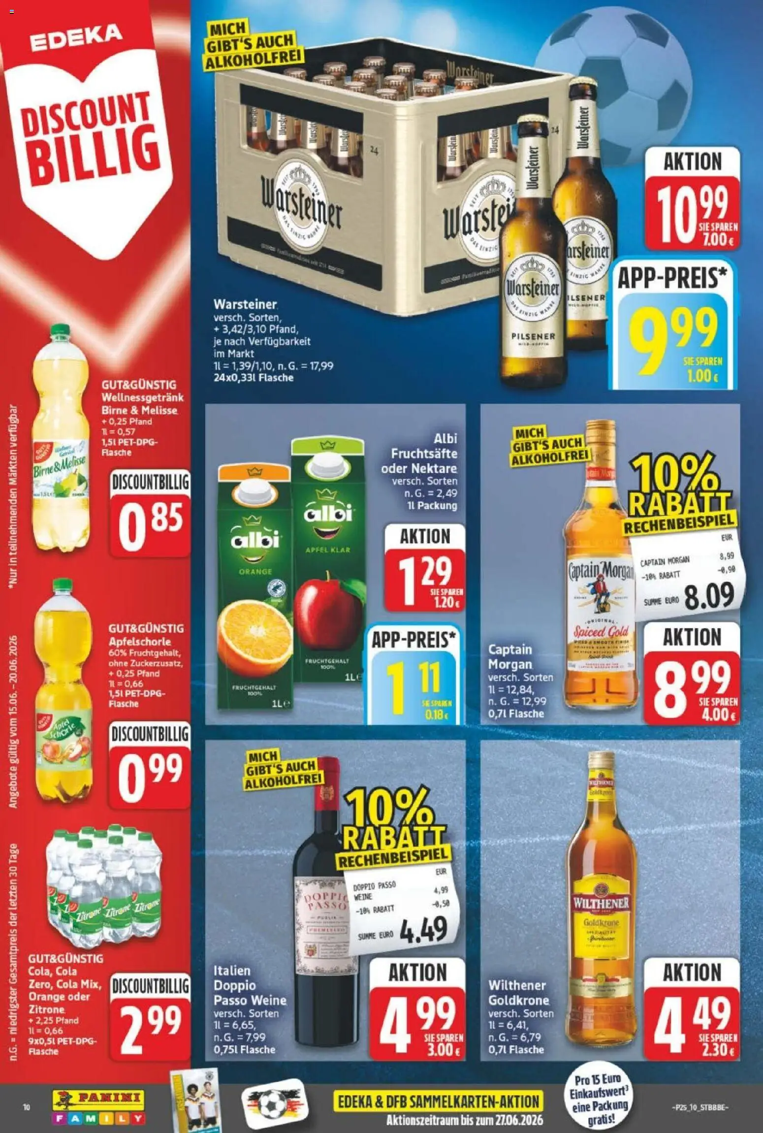 NP Discount Prospekt – gültig ab 15.06.2026 | Seite: 10 | Produkte: Cola, Wilthener, Äpfel, Doppio Passo