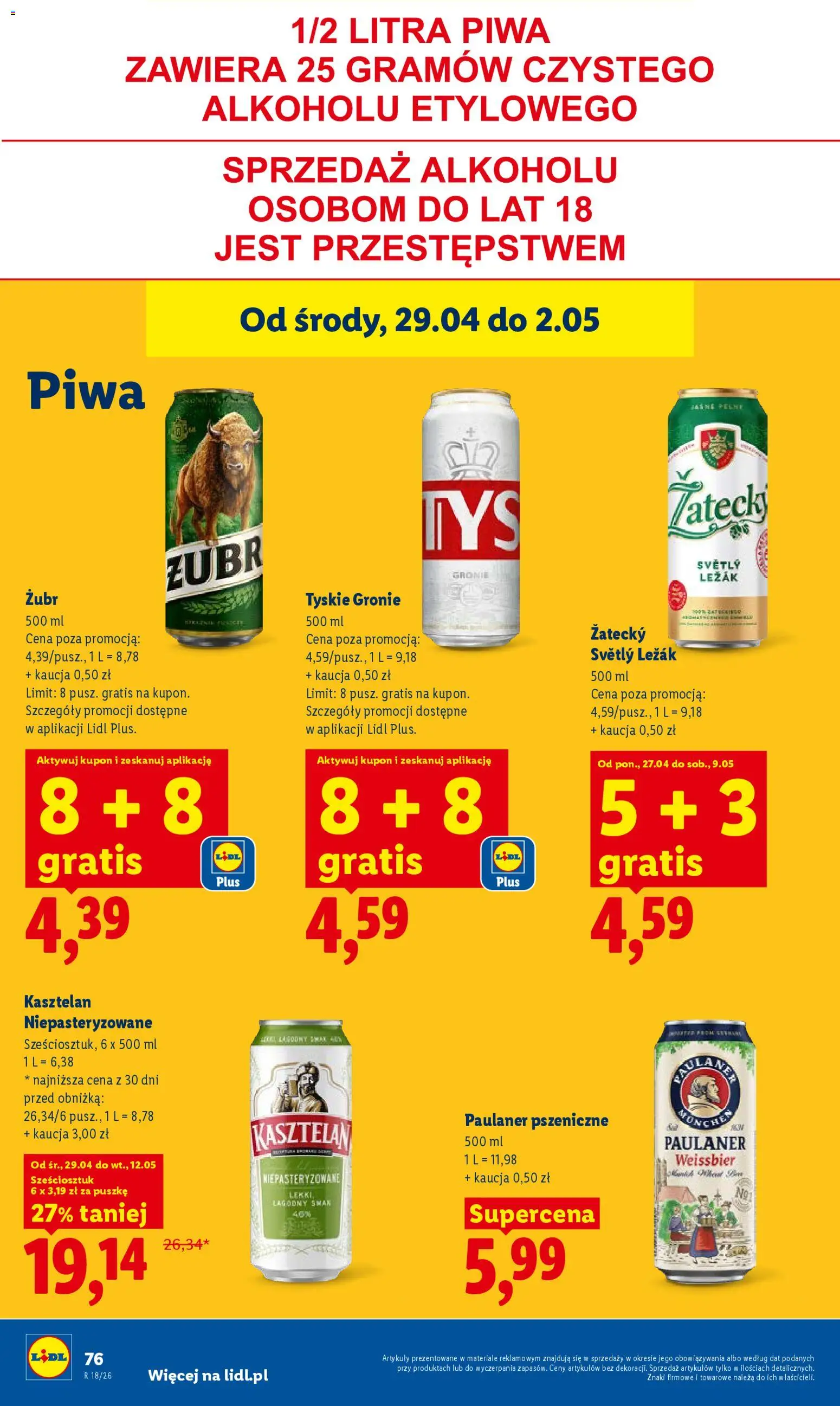 Lidl gazetka od 29.04.2026 | Strona: 78 | Produkty: Leżak, Tyskie
