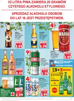 Pogląd oferty "WARKA, Piwo jasne pełne 5,2% alk. 4 x 0,5 l puszka 2 l opakowanie" - ważna od 30.07.2026 | Strona: 57