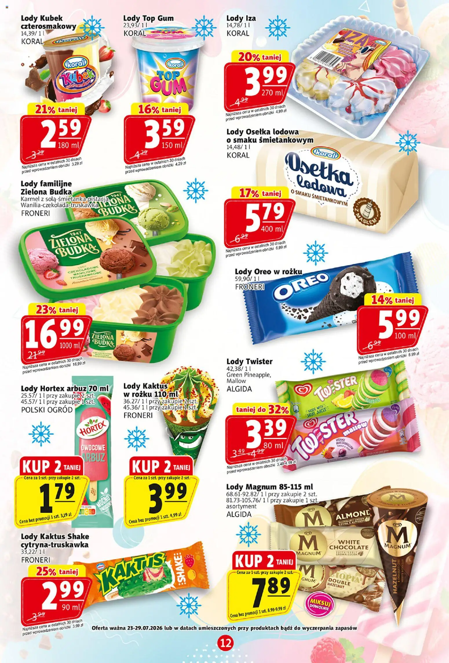Prim Market gazetka od 23.07.2026 | Strona: 12 | Produkty: Top, Arbuz, Osełka, Lody Kaktus