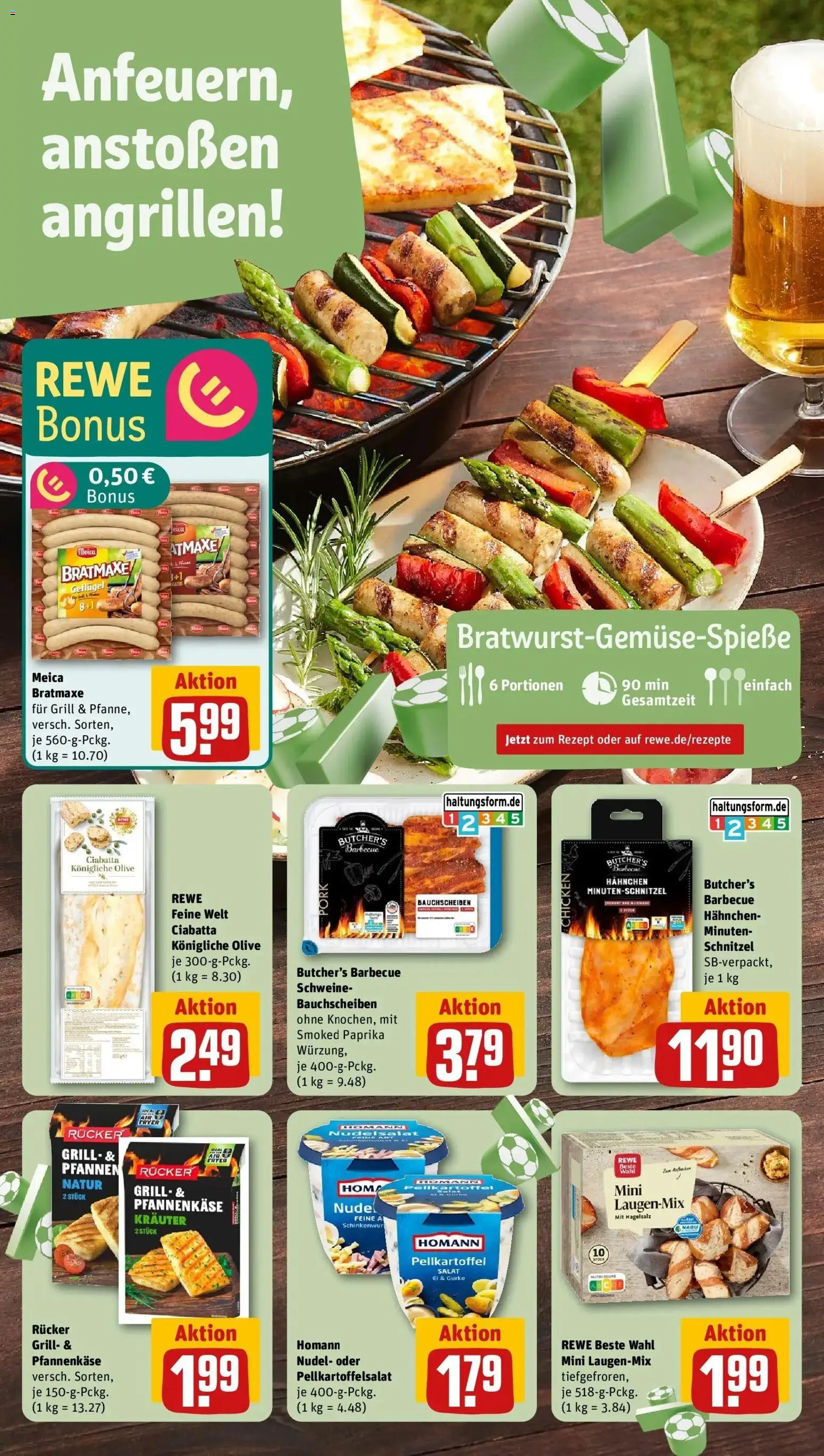 Rewe Prospekt Dietenheim – gültig ab 08.06.2026 | Seite: 4 | Produkte: Grill, Schnitzel, Meica, Salat