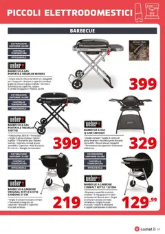 Anteprima del volantino Comet volantino Piccoli Elettrodomestici valido a partire dal 03/07/2026 | Pagina: 17 | Prodotti: Barbecue a gas, Carrello, Alluminio, Griglia