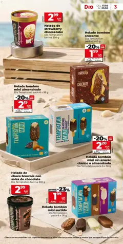 Vista previa Helado de choco brownie con salsa de chocolate, Dia Temptation tarrina 350 g válido desde el 17.06.2026 | Página: 3