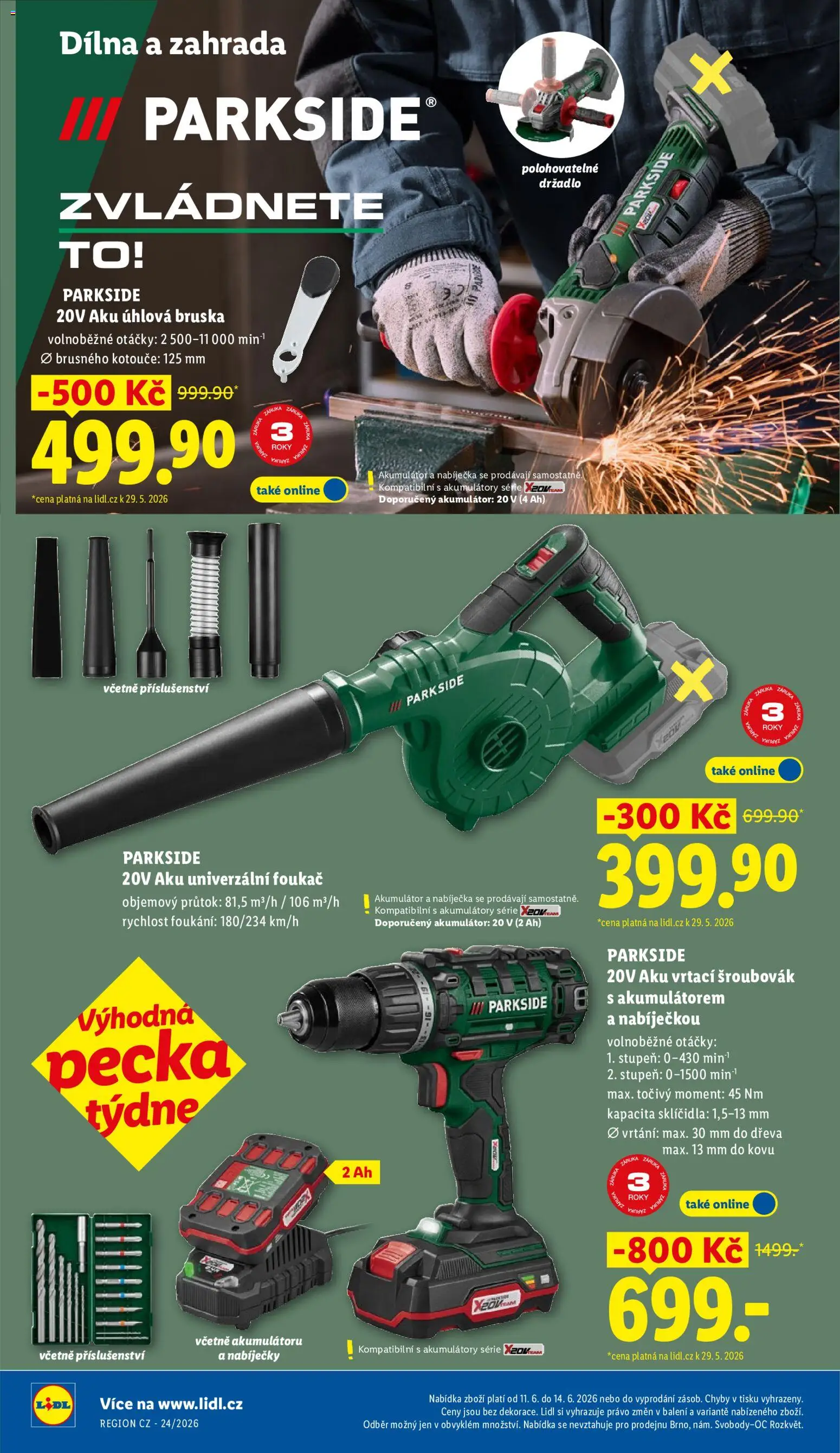Lidl leták od 11.06.2026 | Strana: 40 | Produkty: Zahrada, Bruska, Aku úhlová bruska, Úhlová bruska