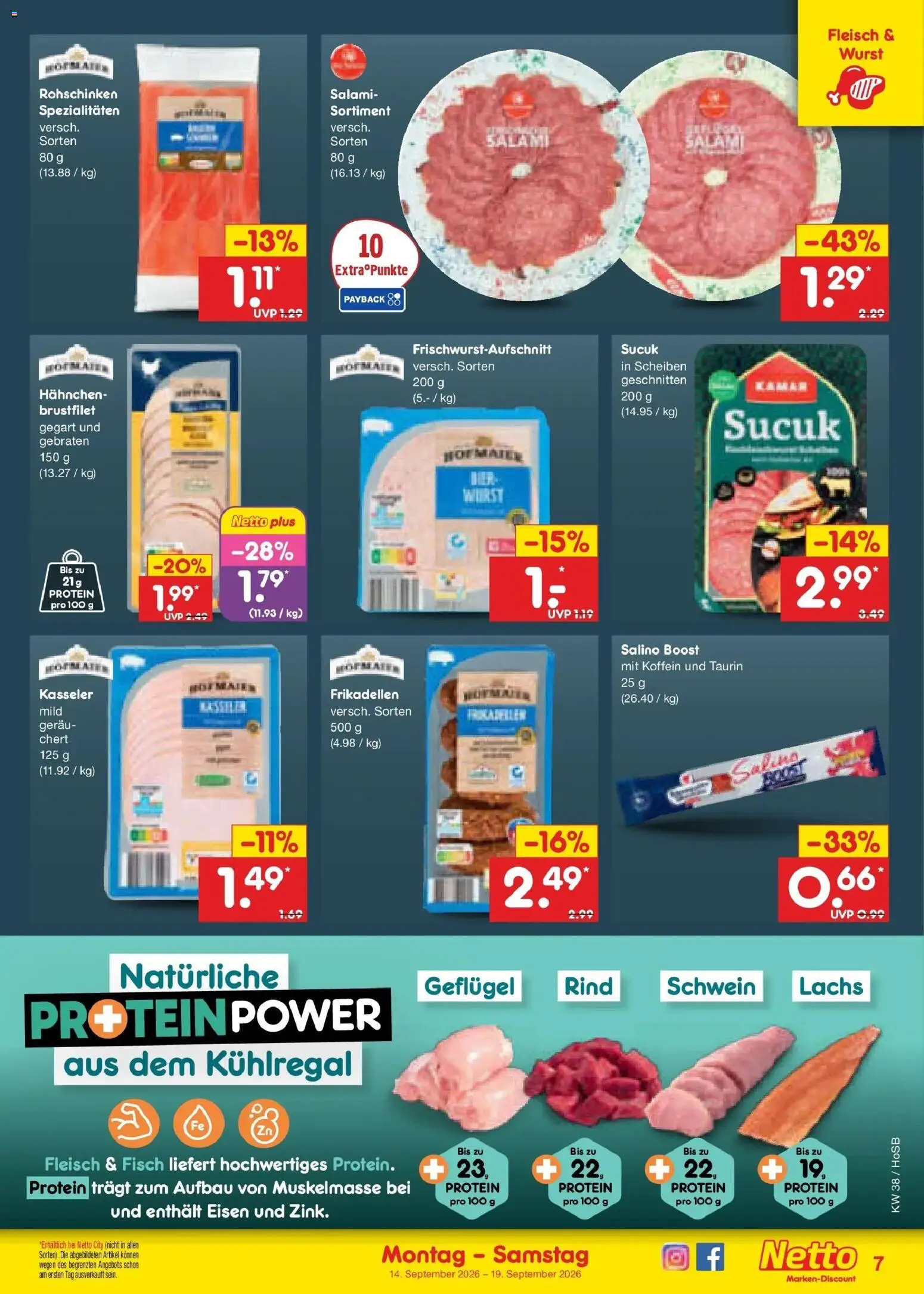 Netto Marken-Discount Prospekt Hannover – gültig ab 14.09.2026 | Seite: 9 | Produkte: Hahnchen, Lachs, Wurst, Salami