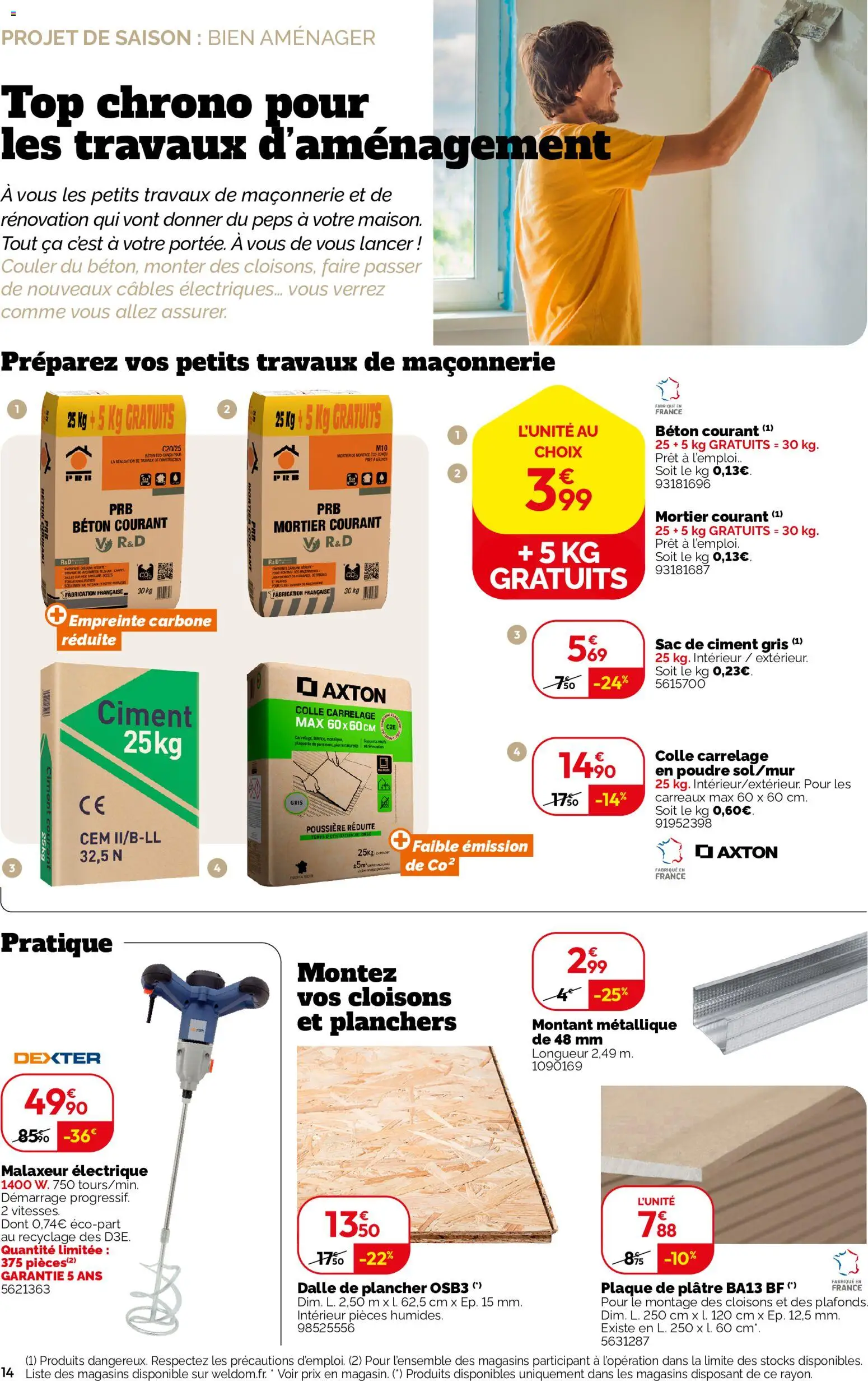 {H1} | Page: 14 | Produits: Sac, Poudre, Mortier, Plâtre