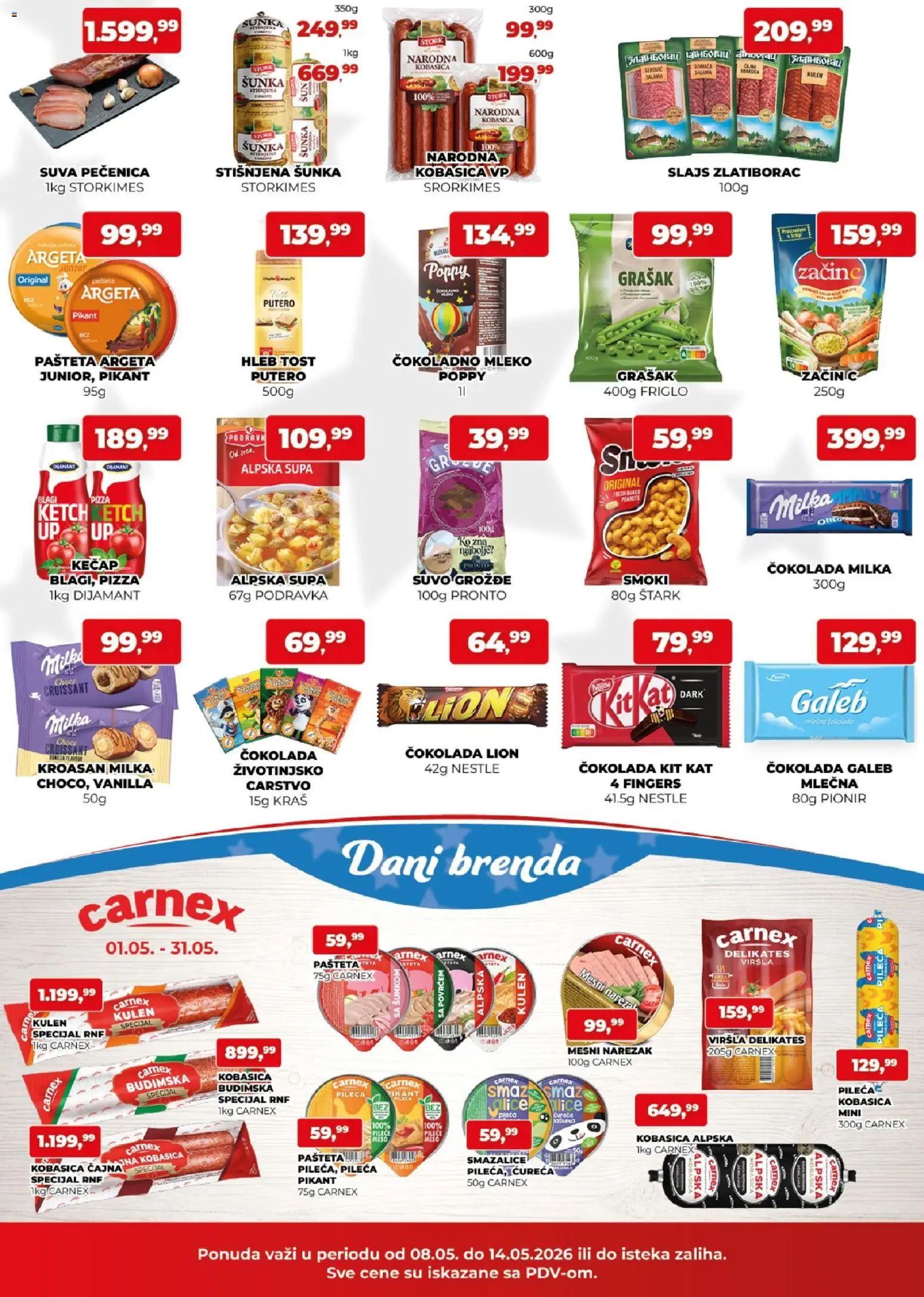 Plus Cash & Carry katalog - važi od 08.05.2026 | Strana: 2 | Proizvode: Podravka, Hleb, Pečenica, Mesni narezak