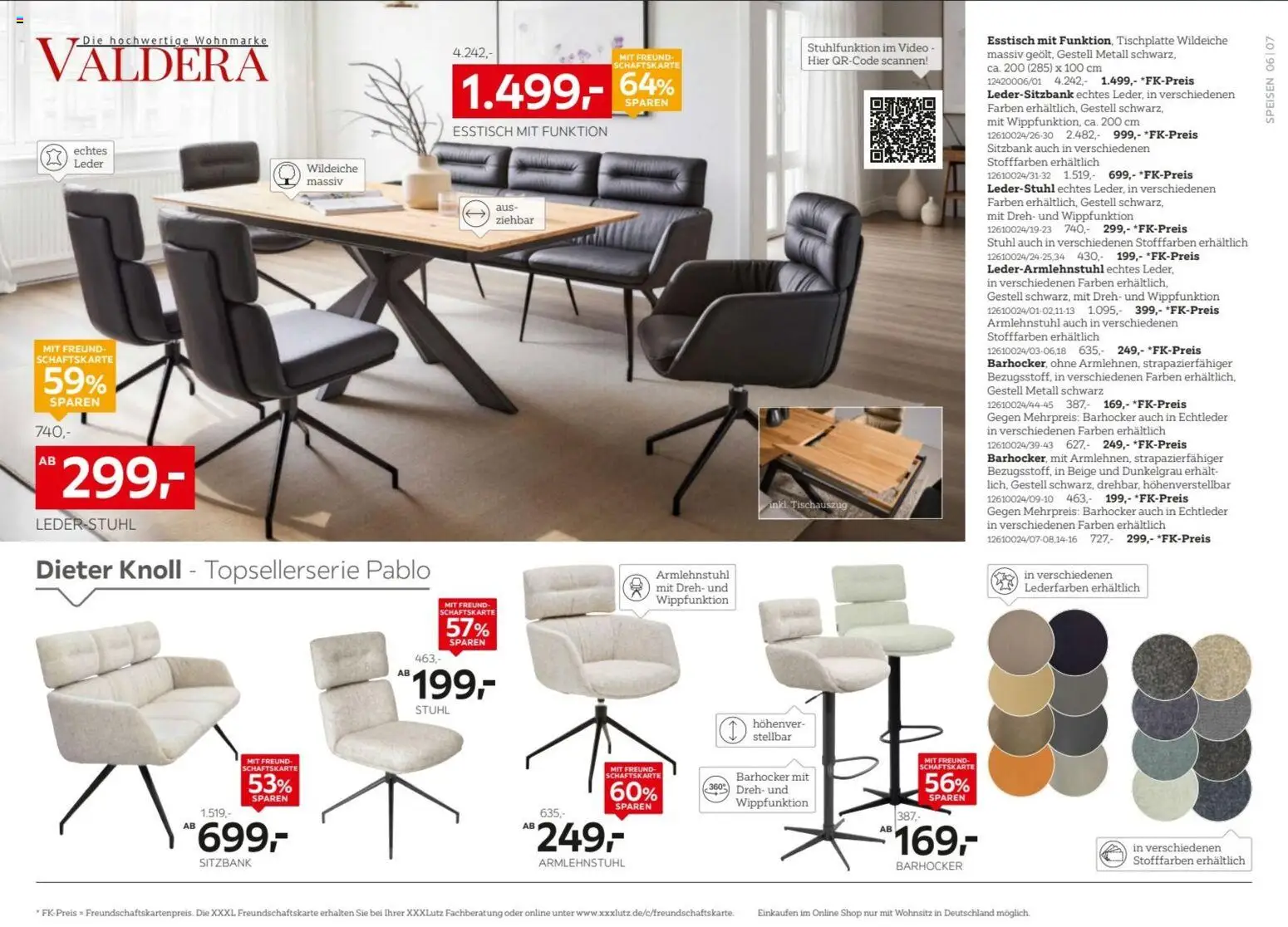 XXXLutz Nr. 1 beim Preis – gültig ab 15.08.2026 | Seite: 6 | Produkte: Esstisch, Barhocker, Stuhl, Video